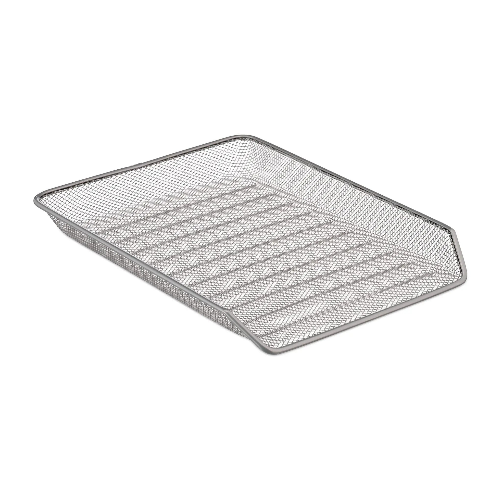 Dokumentenablage Metall mit 4 Fächern Silber von Relaxdays