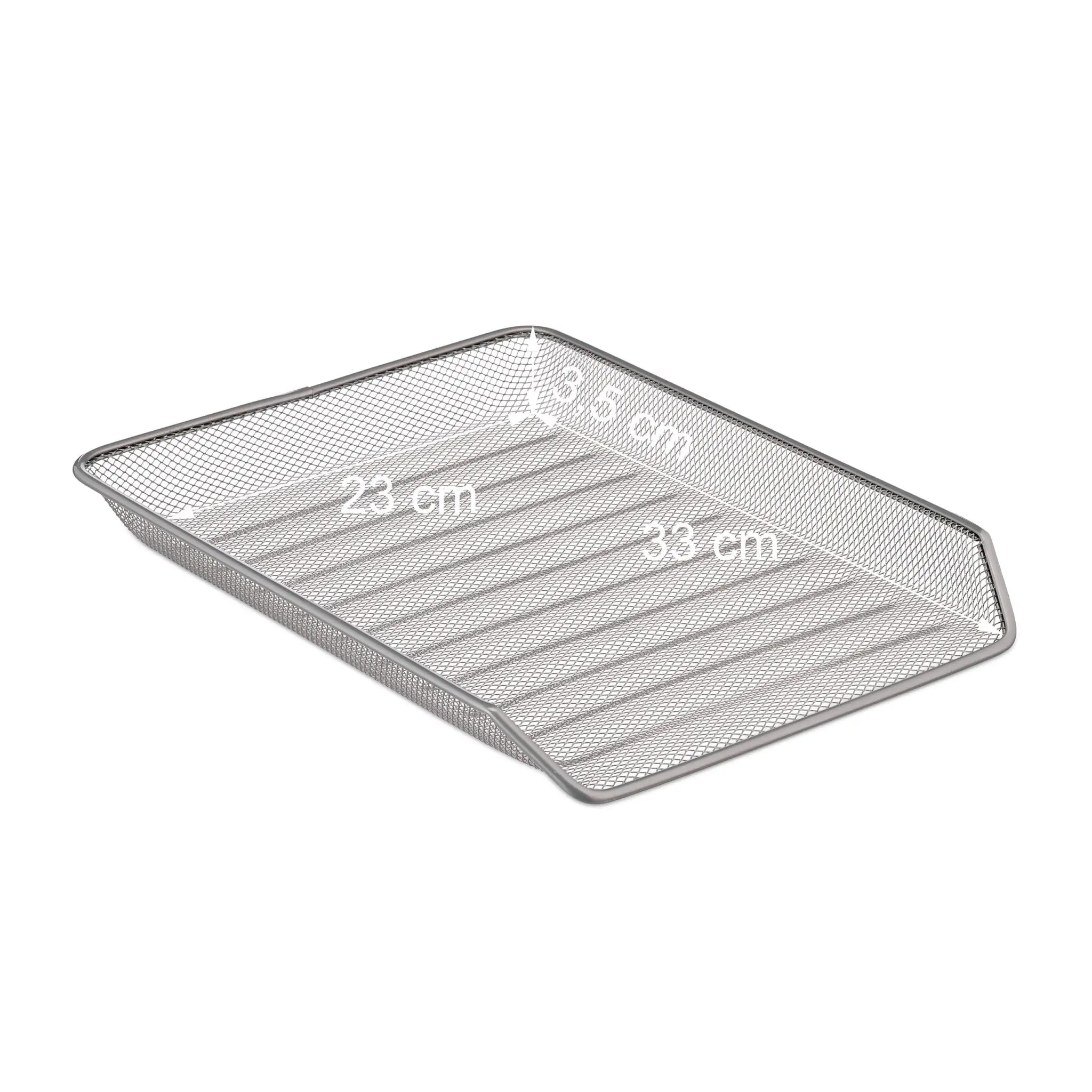 Dokumentenablage Metall mit 4 Fächern Silber von Relaxdays