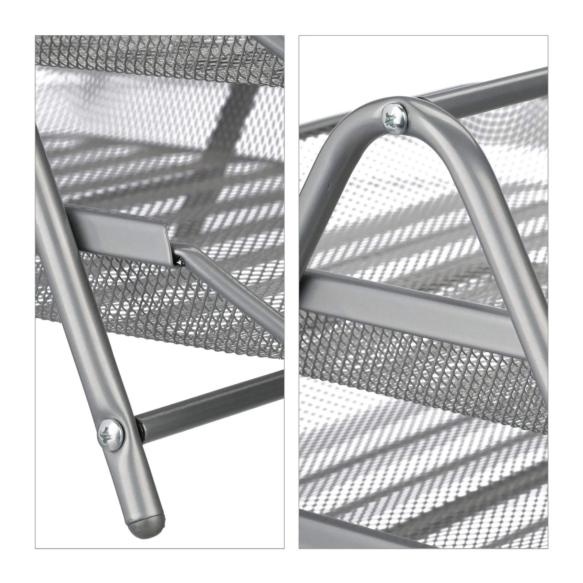 Dokumentenablage Metall mit 5 Fächern Silber von Relaxdays