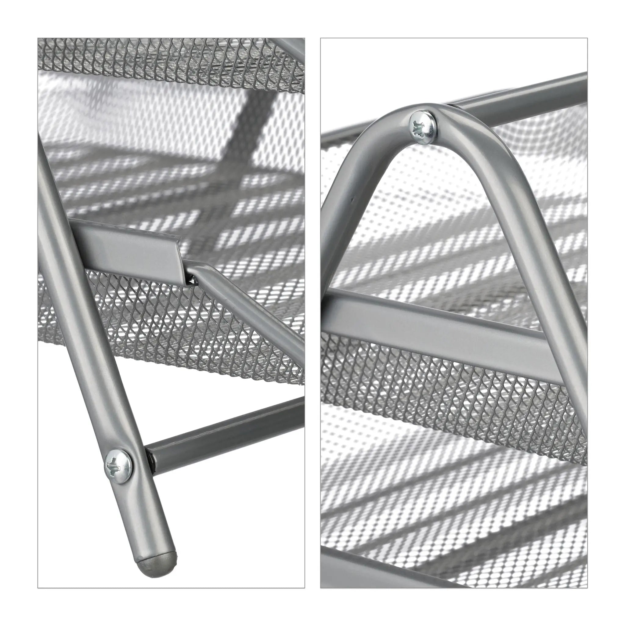 Dokumentenablage Metall mit 5 Fächern Silber von Relaxdays
