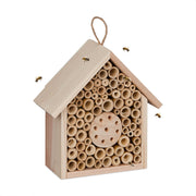 Bienenhotel unbehandeltem Holz Hellbraun von Relaxdays