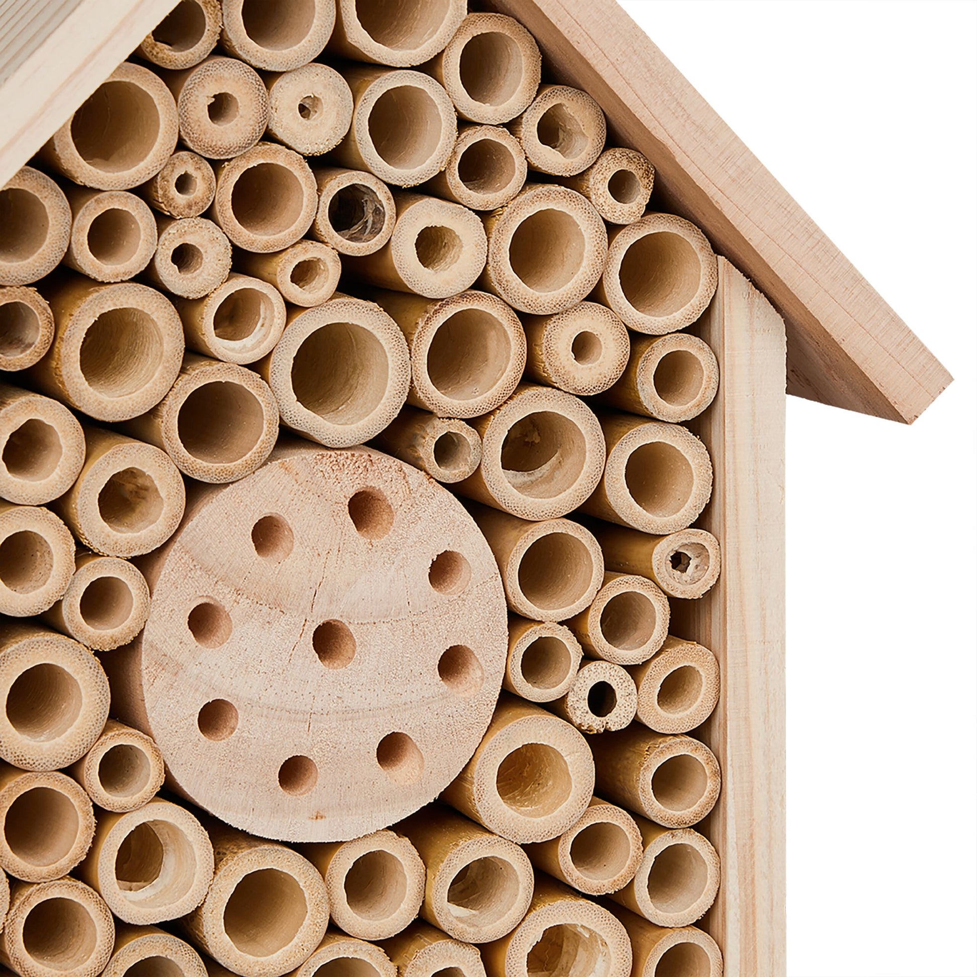 Bienenhotel unbehandeltem Holz Hellbraun von Relaxdays