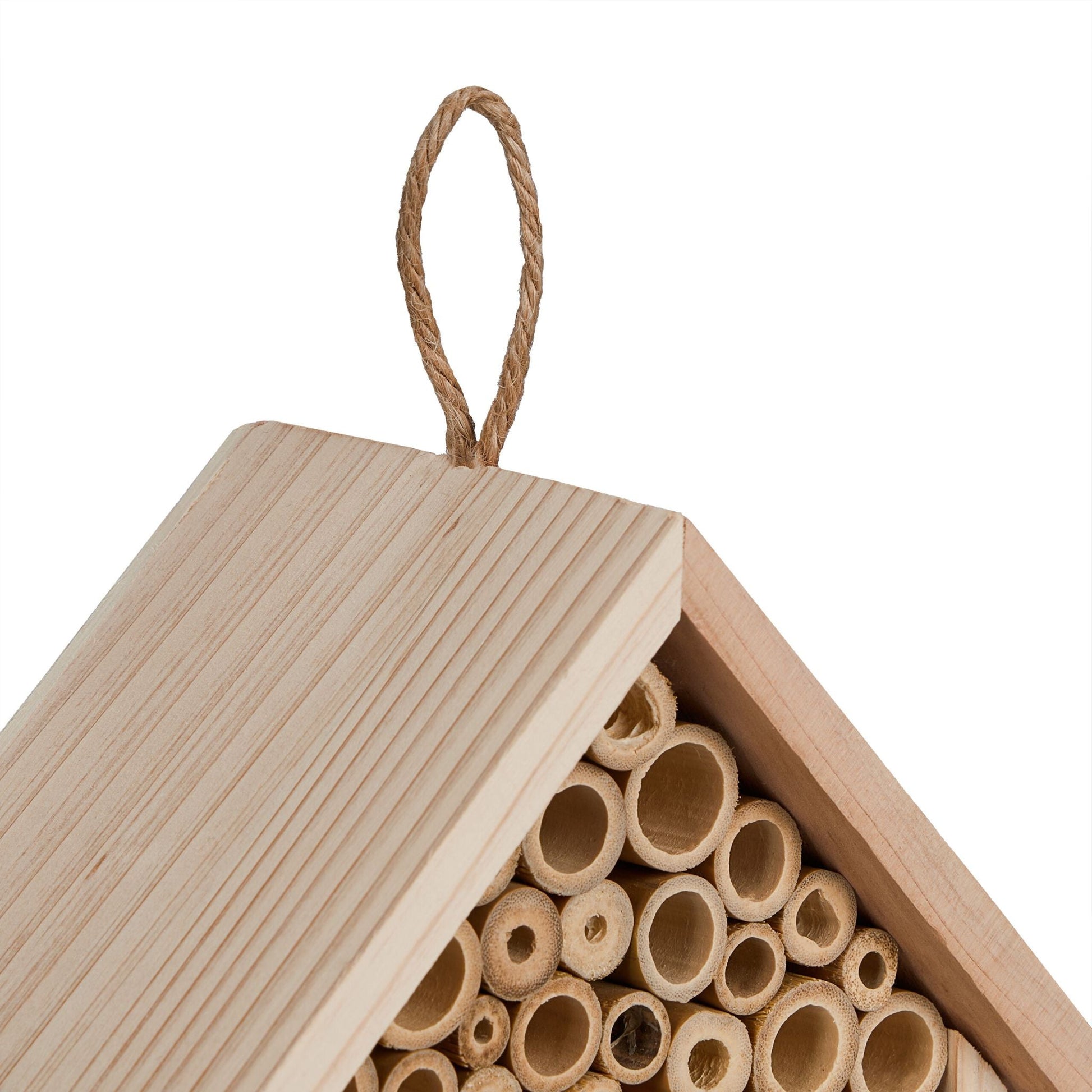 Bienenhotel unbehandeltem Holz Hellbraun von Relaxdays
