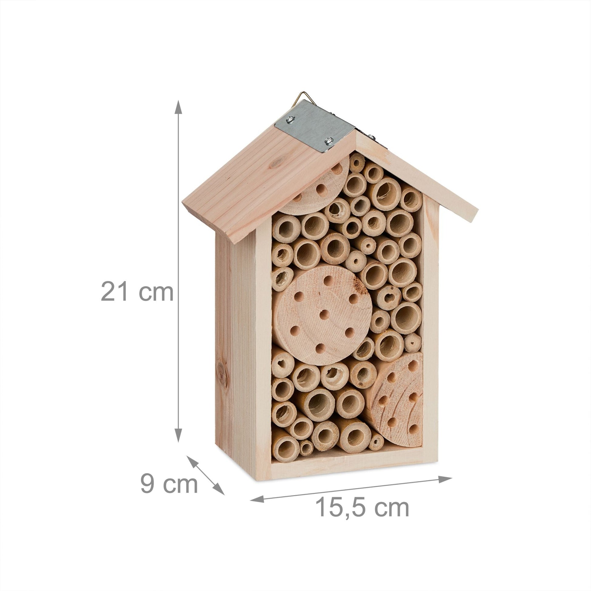 Bienenhotel mit Bambusröhrchen Hellbraun von Relaxdays