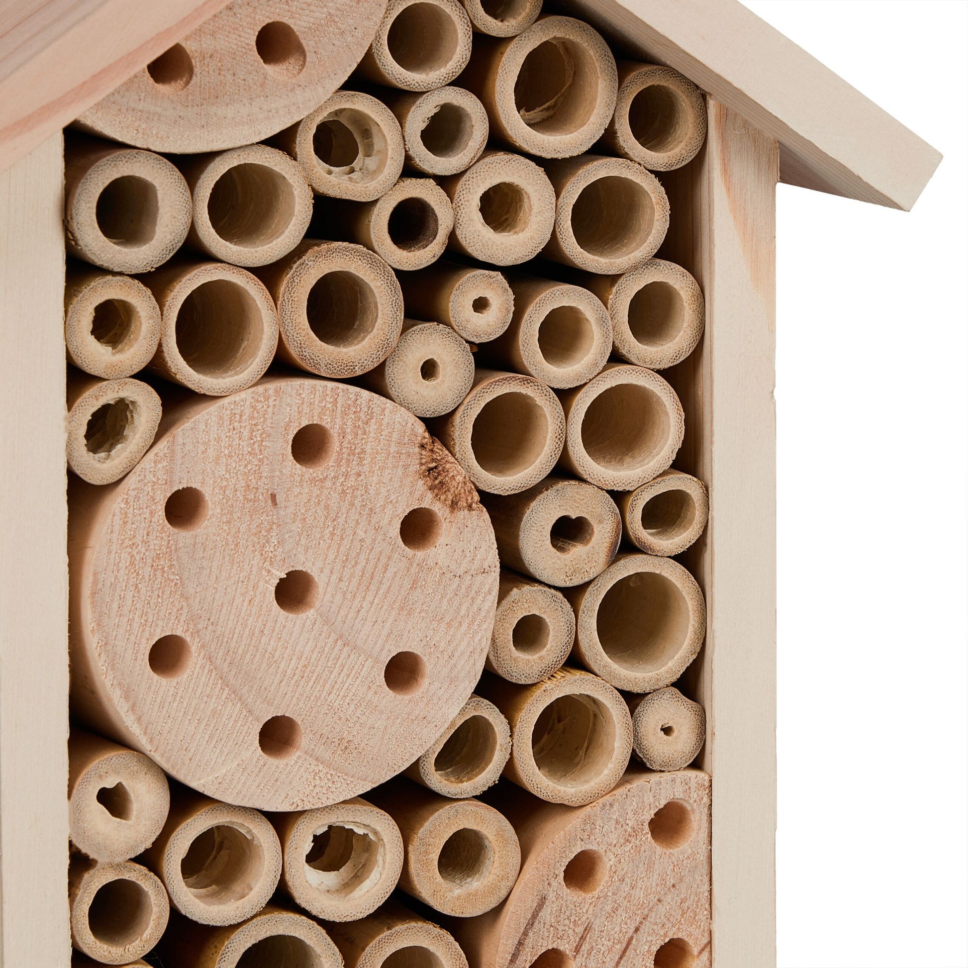 Bienenhotel mit Bambusröhrchen Hellbraun von Relaxdays