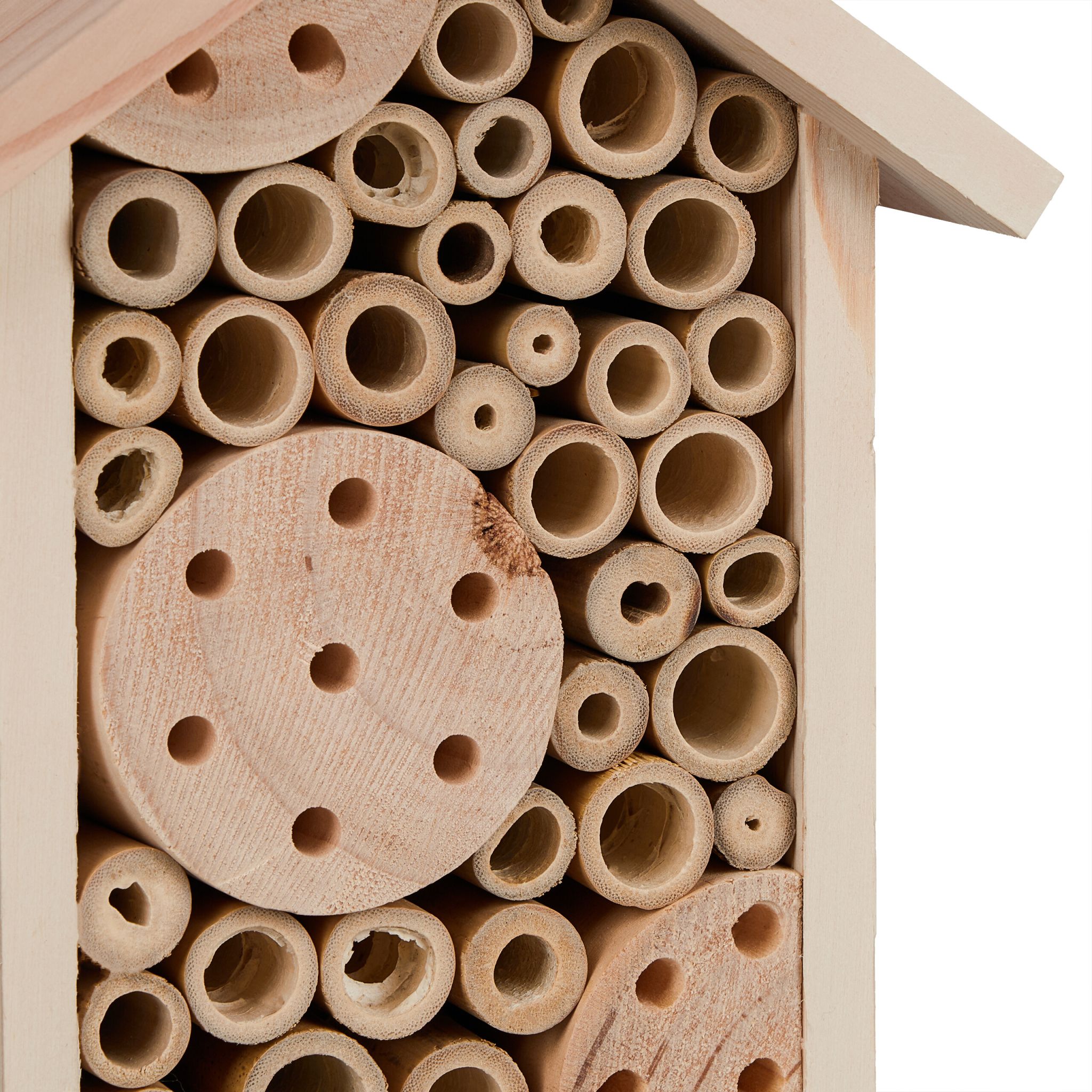 Bienenhotel mit Bambusröhrchen Hellbraun von Relaxdays