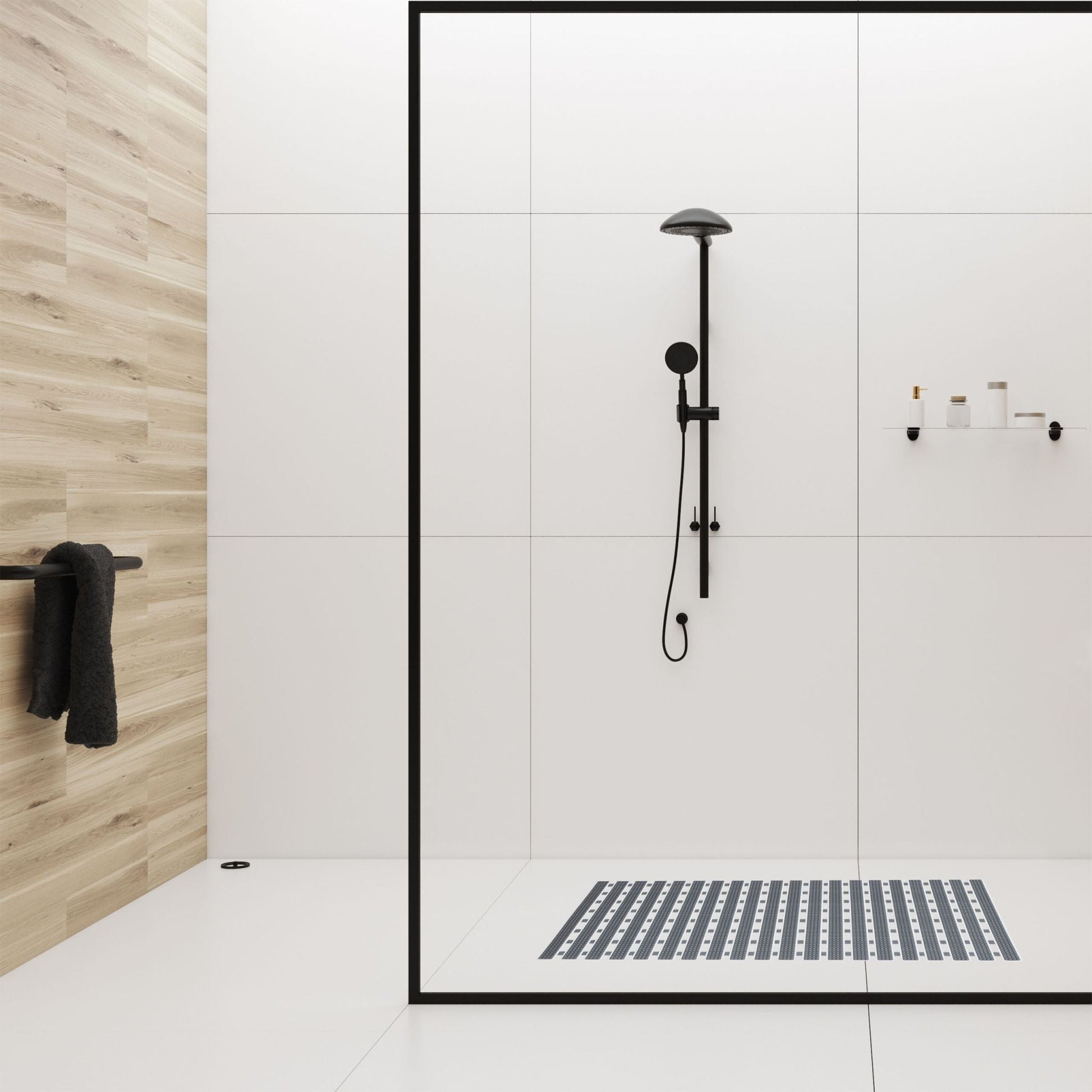 Antirutschmatte für Dusche & Badewanne Weiss-Grau von Relaxdays