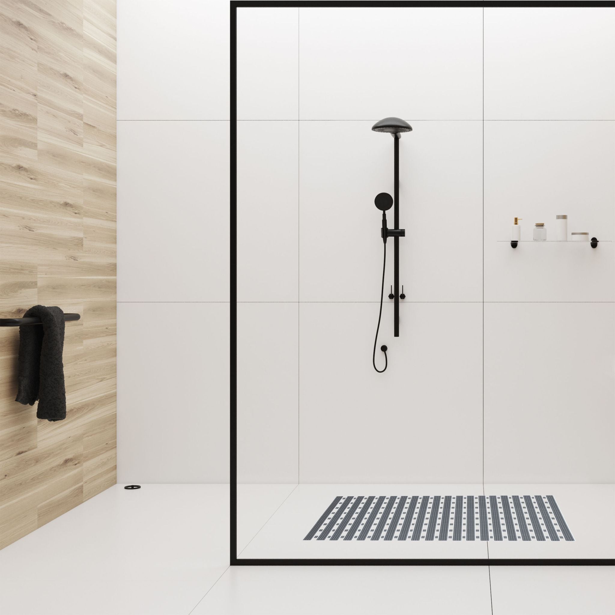 Antirutschmatte für Dusche & Badewanne Weiss-Grau von Relaxdays