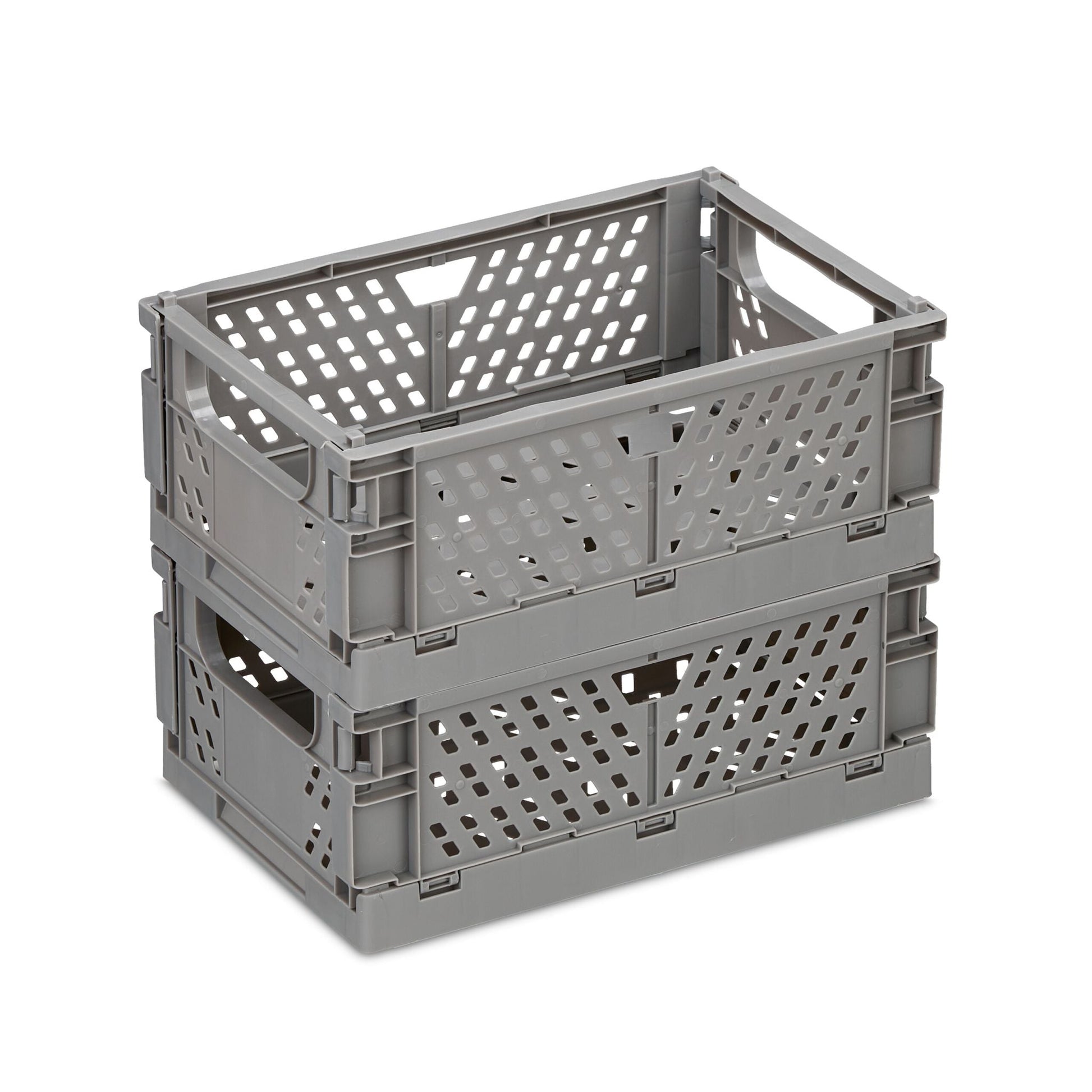 Kleine Klappbox 2er-Set Grau von Relaxdays