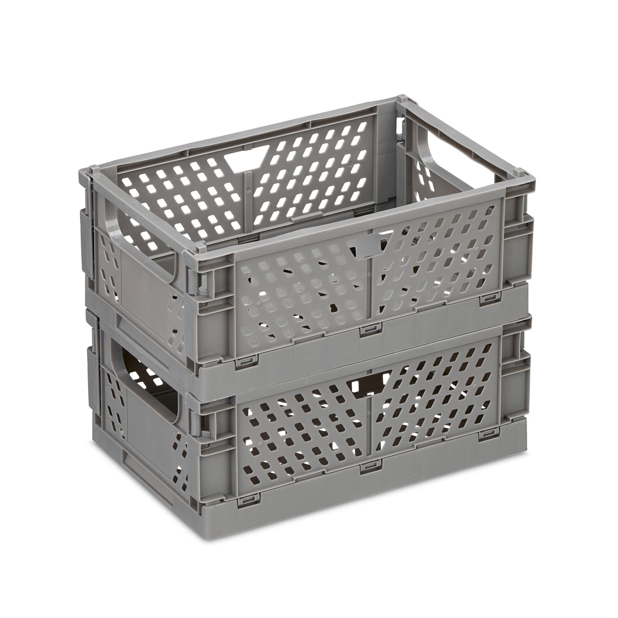 Kleine Klappbox 2er-Set Grau von Relaxdays