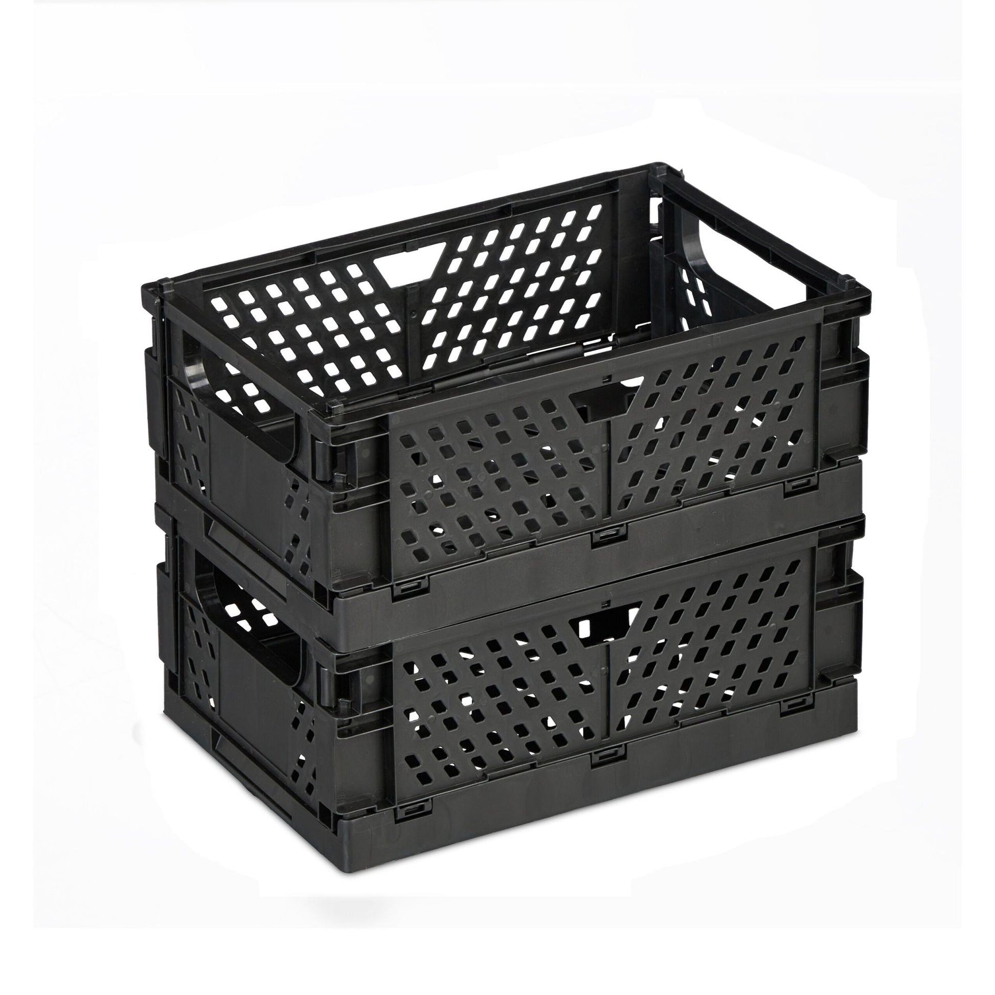 Kleine Klappbox 2er-Set Schwarz von Relaxdays