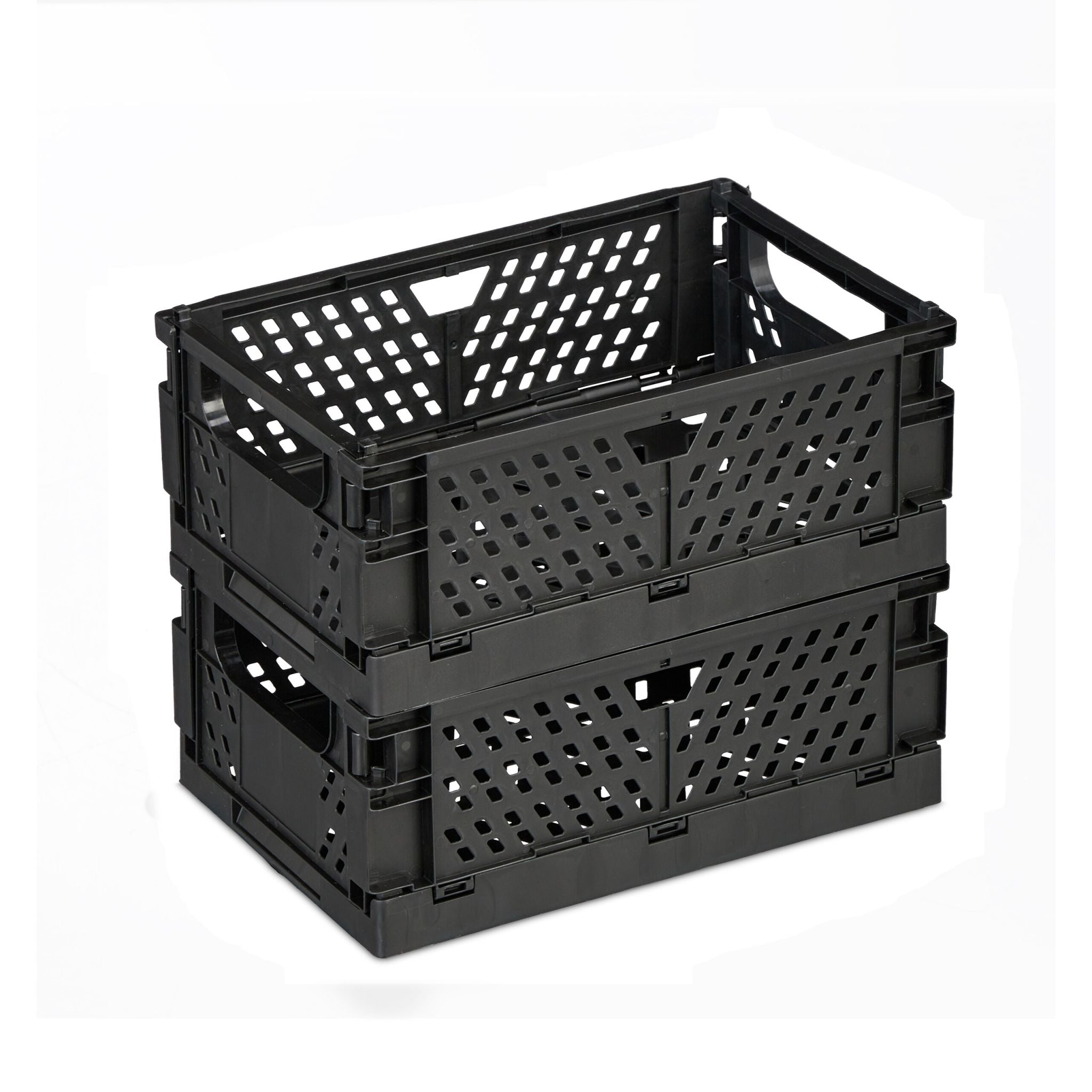 Kleine Klappbox 2er-Set Schwarz von Relaxdays