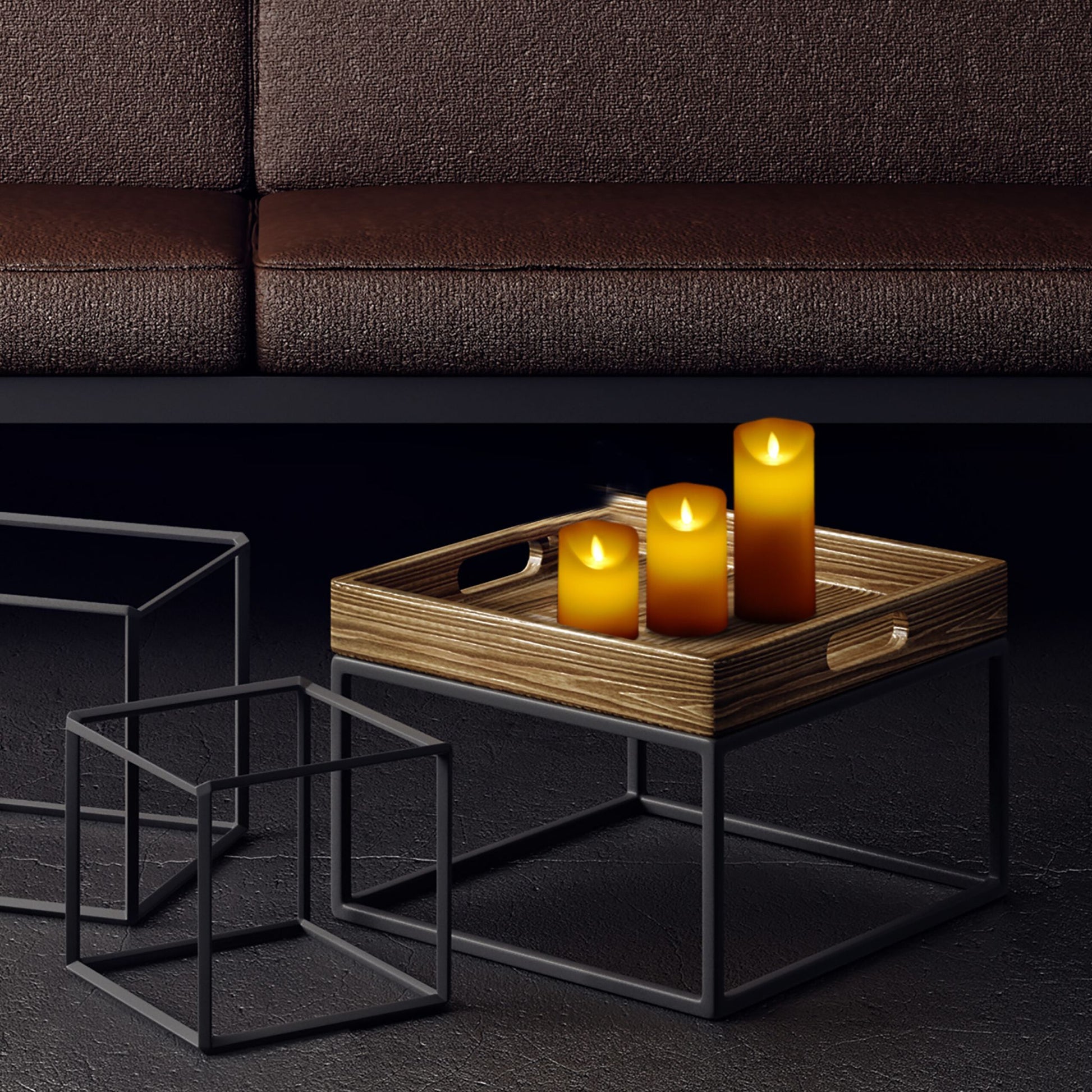LED Kerzen 3er-Set Creme von Relaxdays