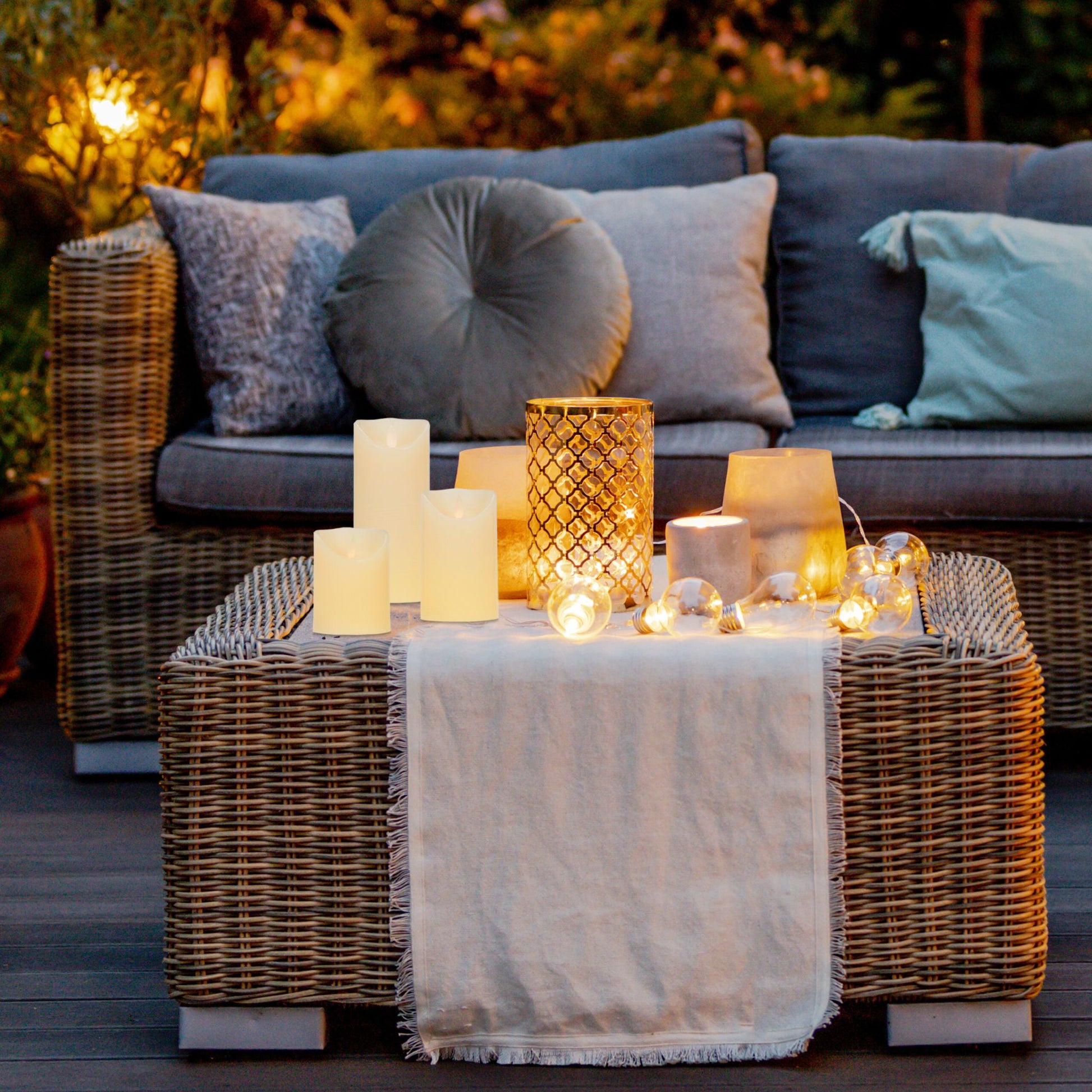 LED Kerzen 3er-Set Creme von Relaxdays