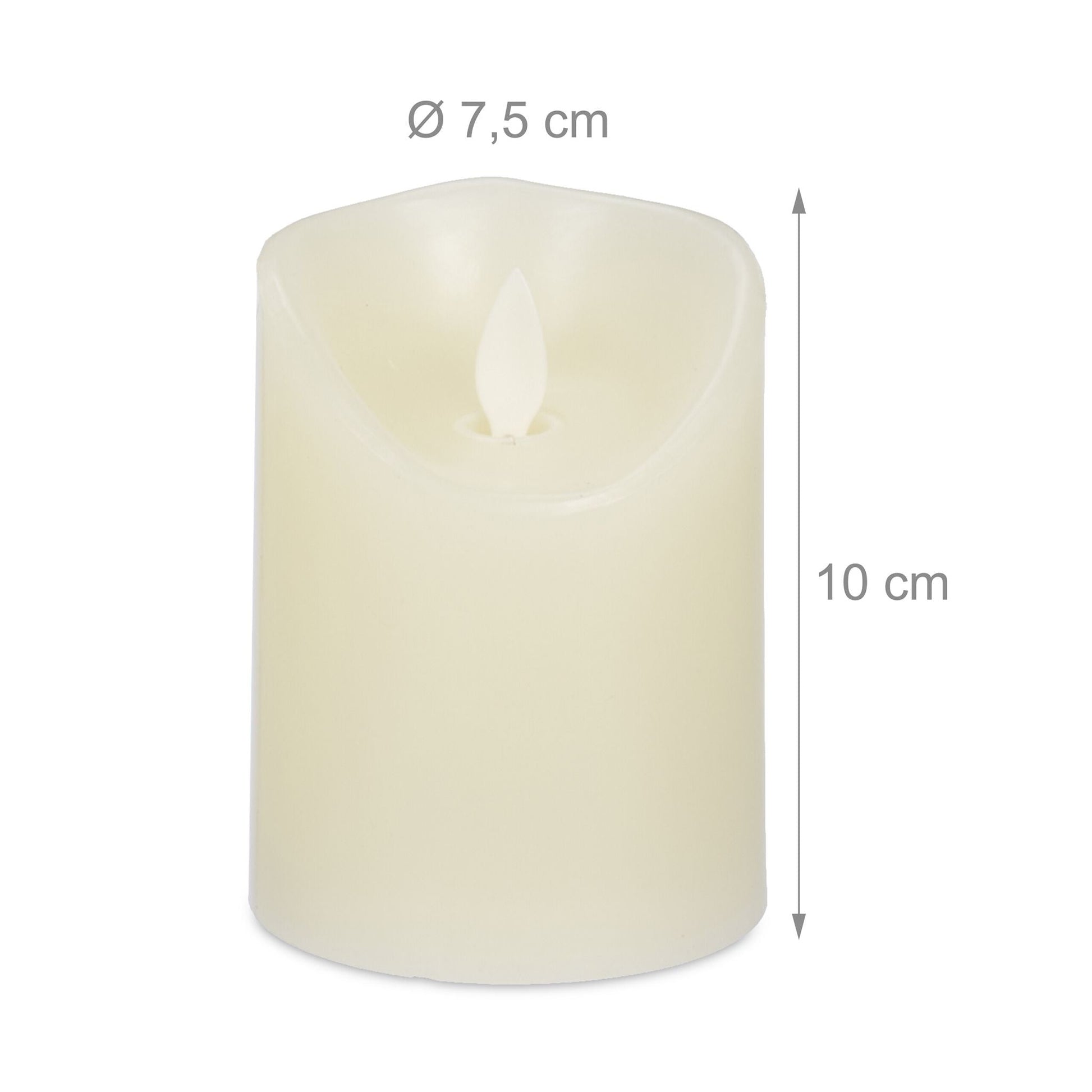 LED Kerzen 4er-Set Creme von Relaxdays