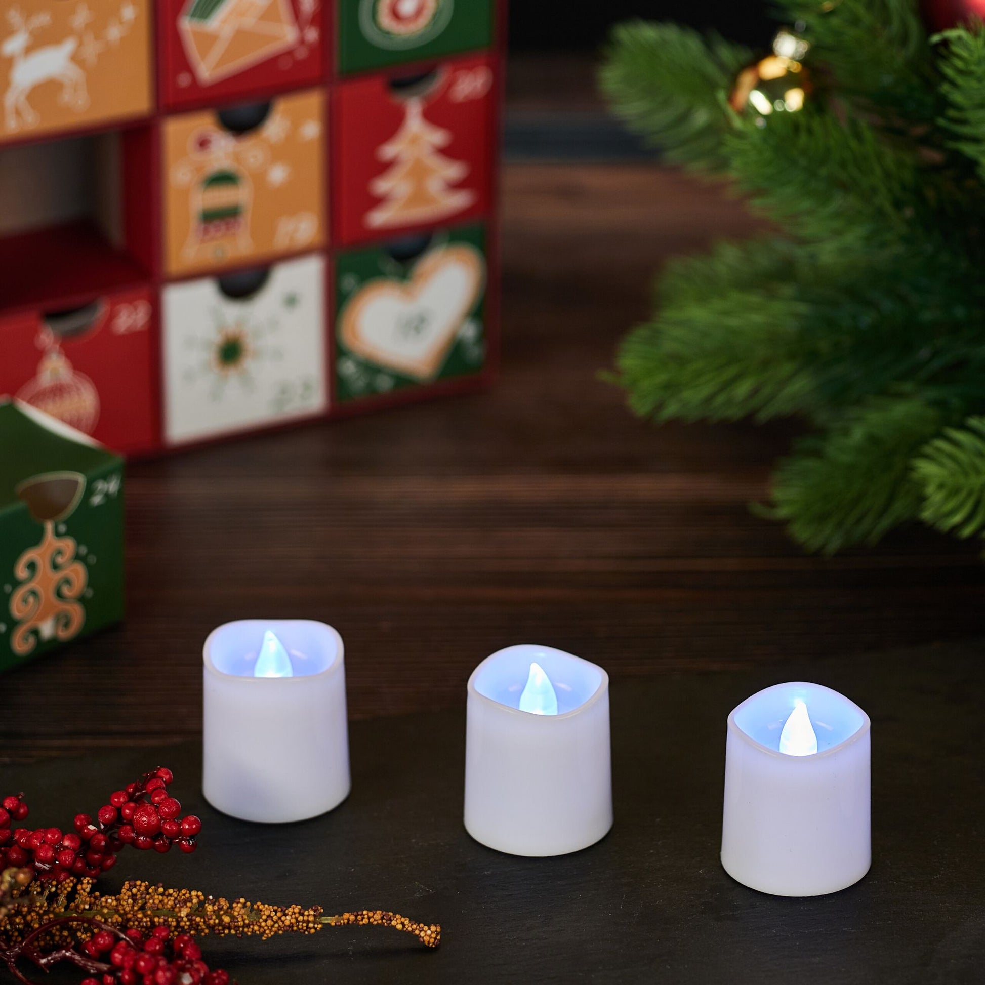 LED Teelichter 12er-Set Weiss von Relaxdays
