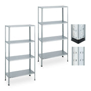 Verzinktes Schwerlastregal 2er-Set Schwarz-Silber von Relaxdays
