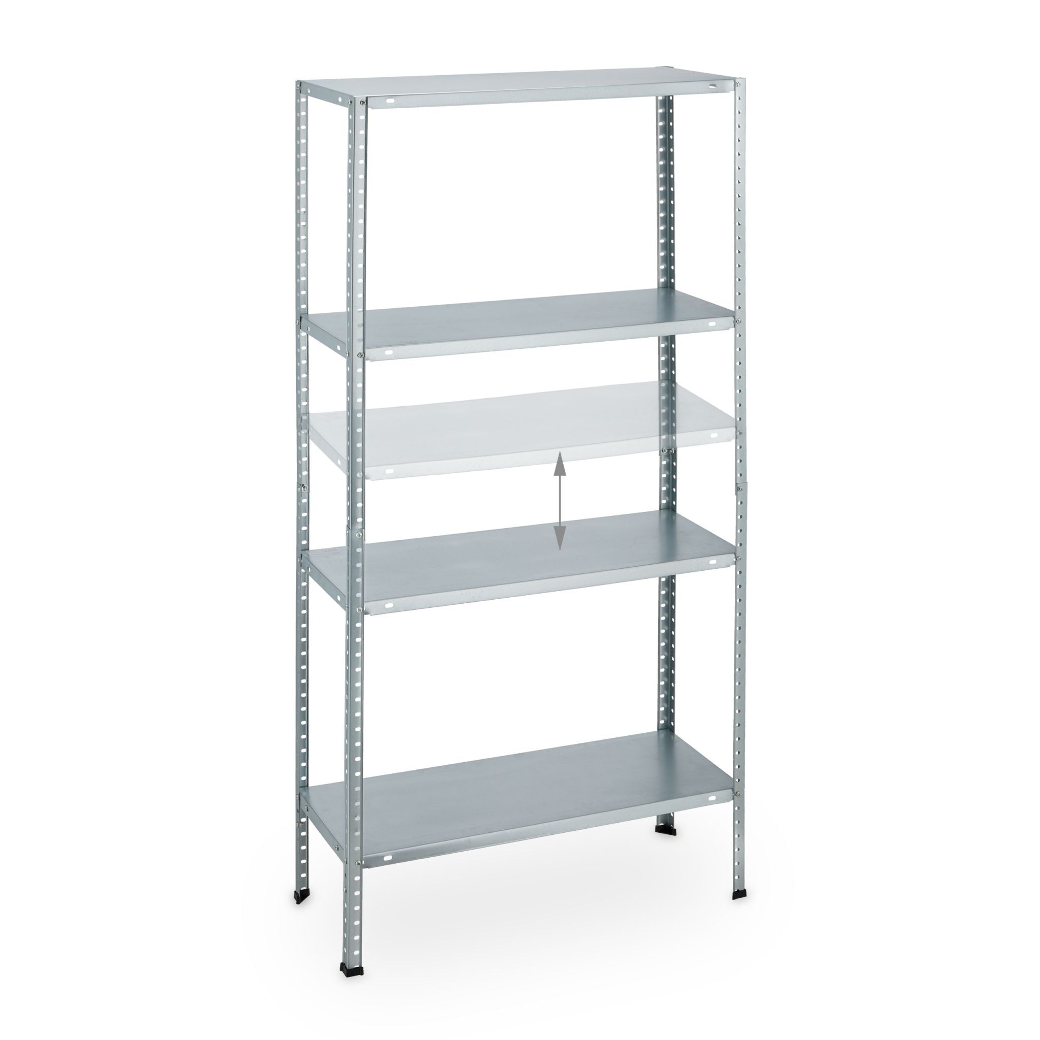 Verzinktes Schwerlastregal 2er-Set Schwarz-Silber von Relaxdays