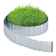 Rasenkante 12m Metall Schwarz-Silber von Relaxdays