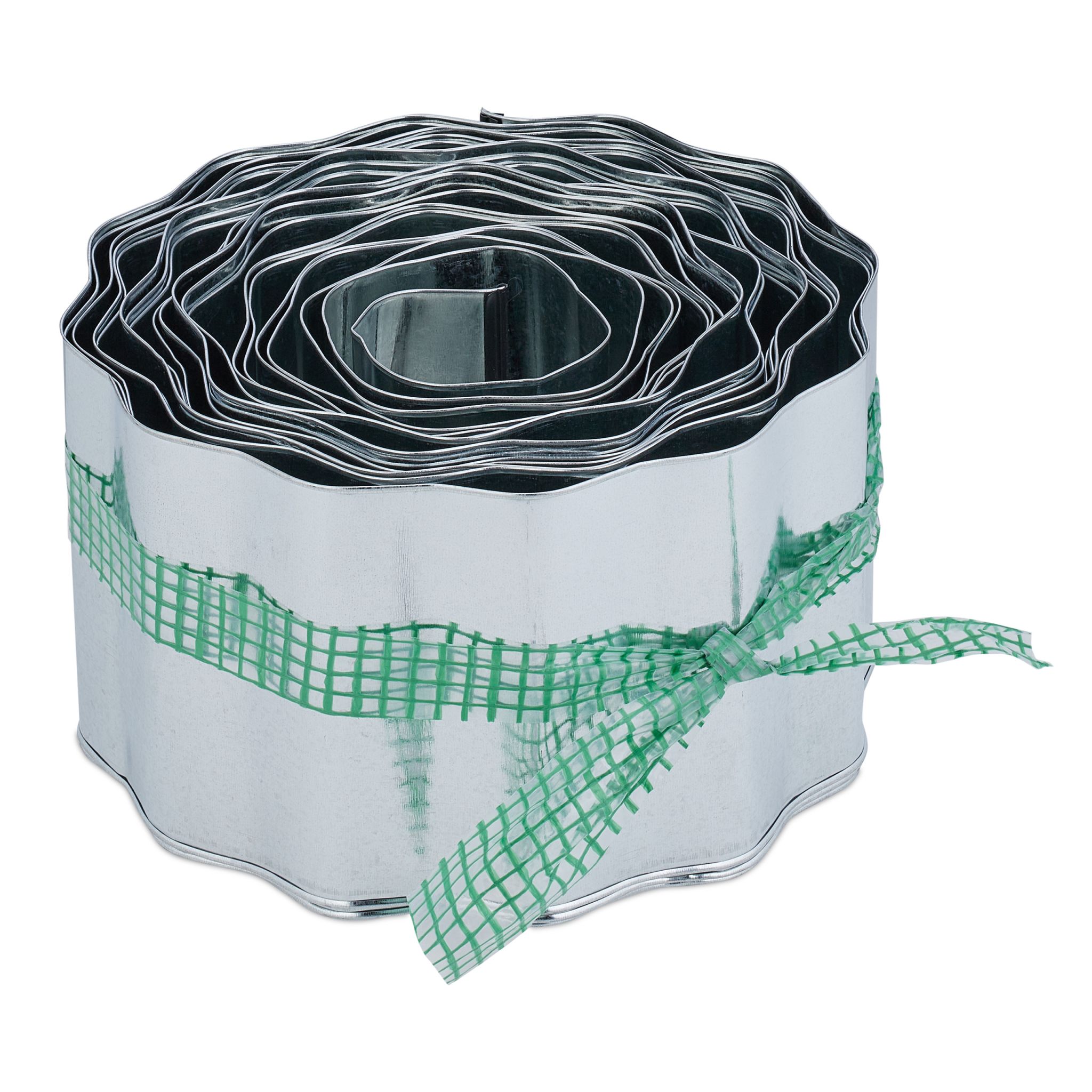 Rasenkante 12m Metall Schwarz-Silber von Relaxdays