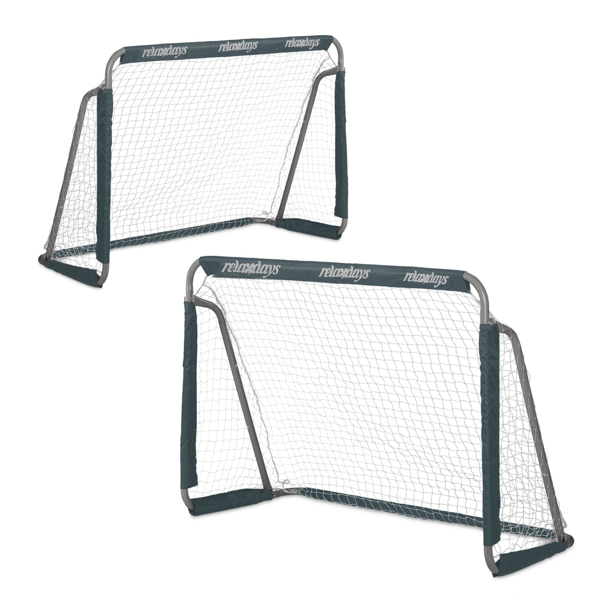 Graue Fussballtore 2er-Set Weiss-Grau von Relaxdays