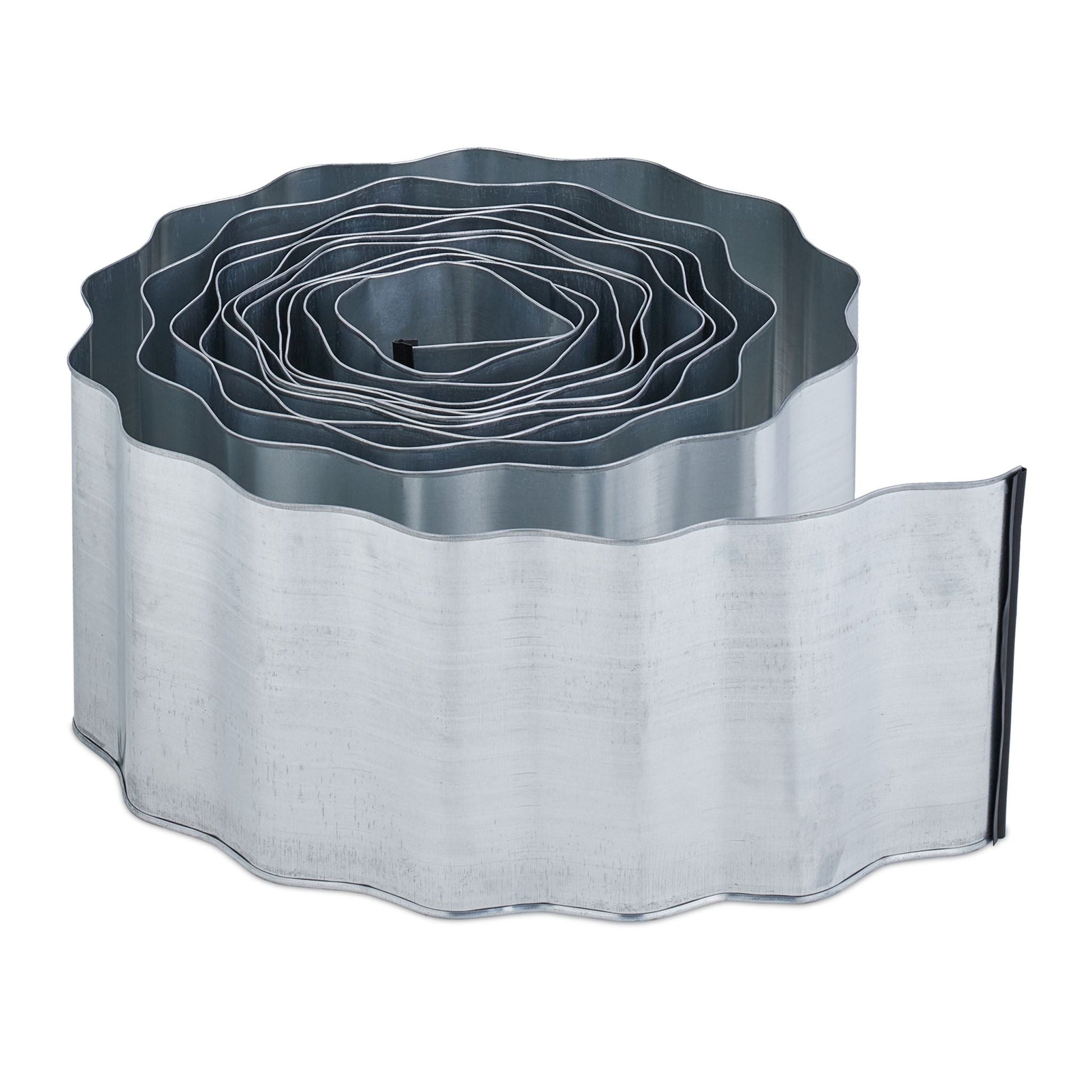 Rasenkante 6m Metall Silber von Relaxdays