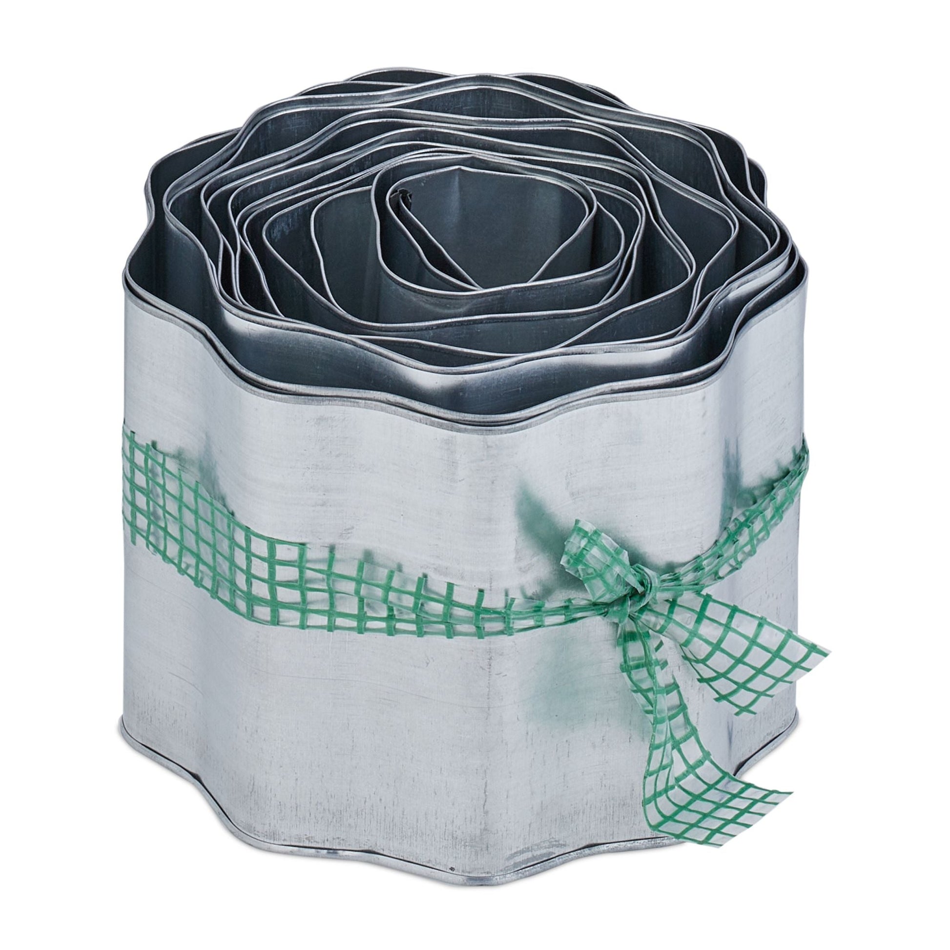 Rasenkante 6m Metall Silber von Relaxdays