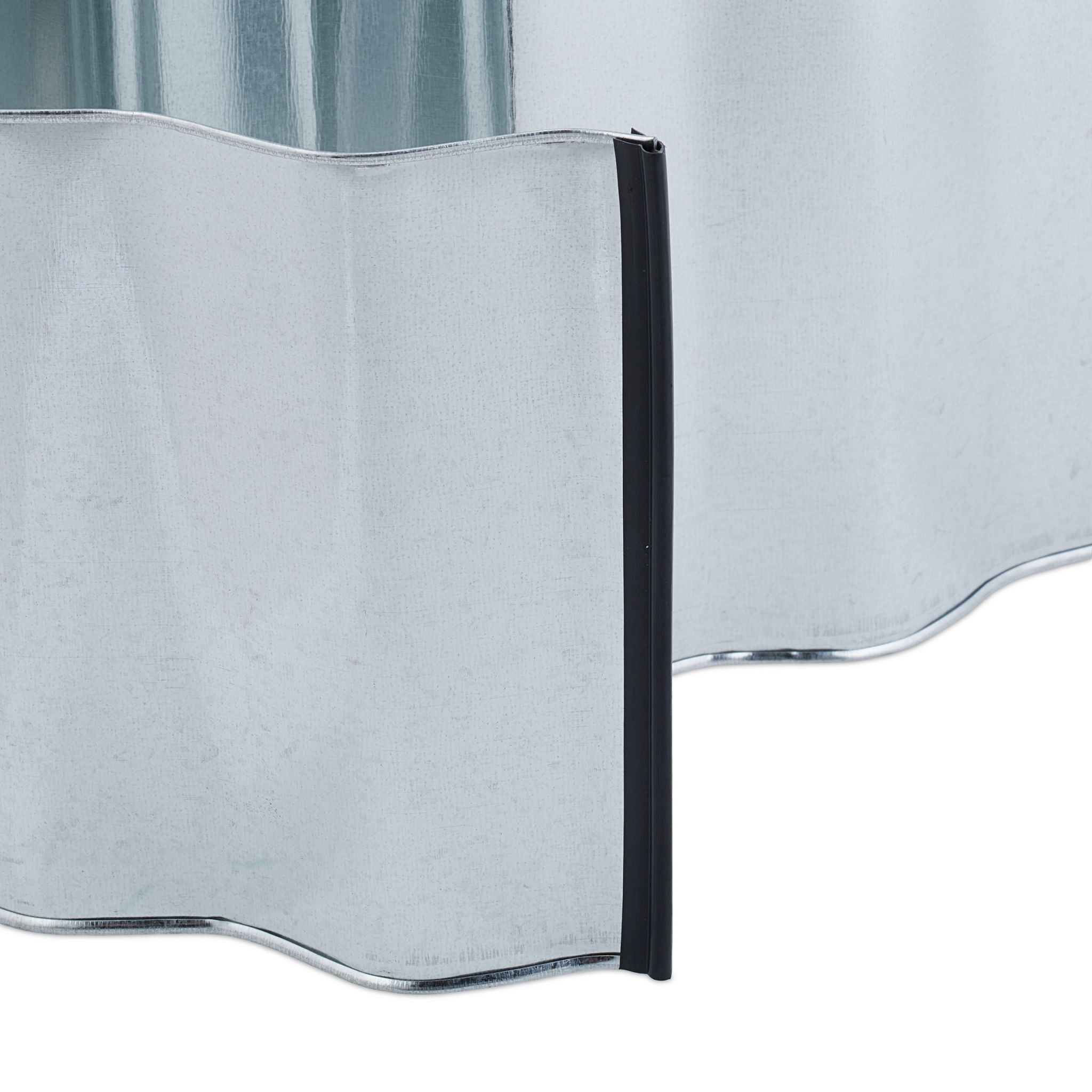 Rasenkante 15m Metall Silber von Relaxdays