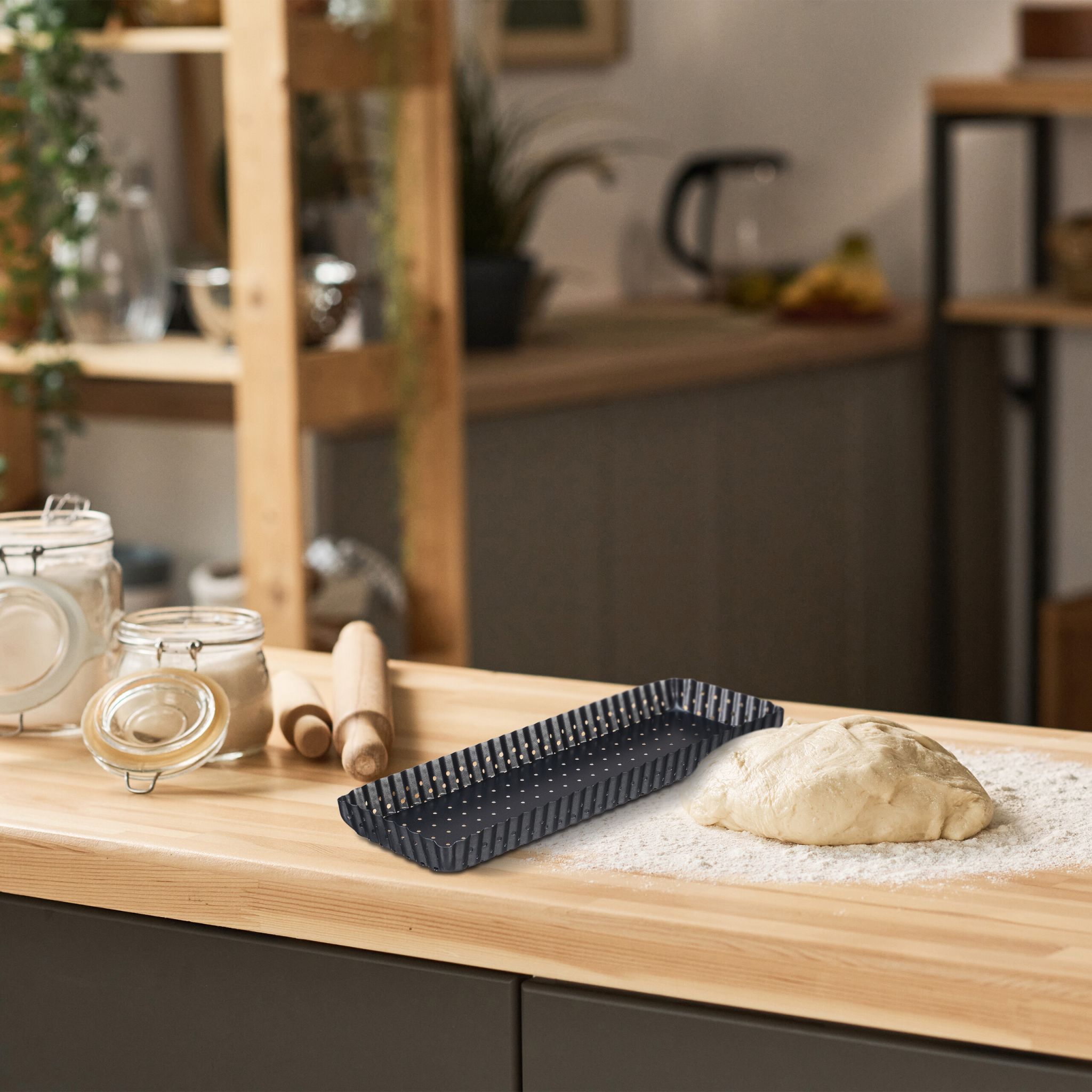 Tarteform 2er-Set mit Löchern Anthrazit von Relaxdays