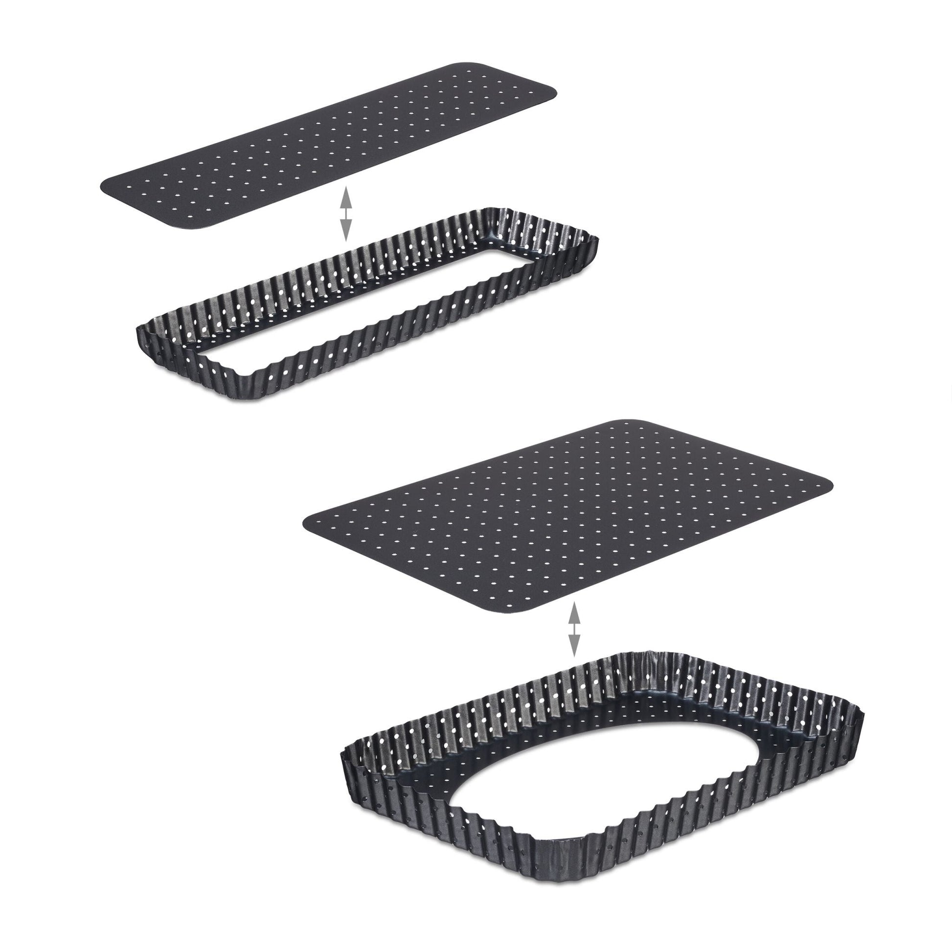 Tarteform 2er-Set mit Löchern Anthrazit von Relaxdays
