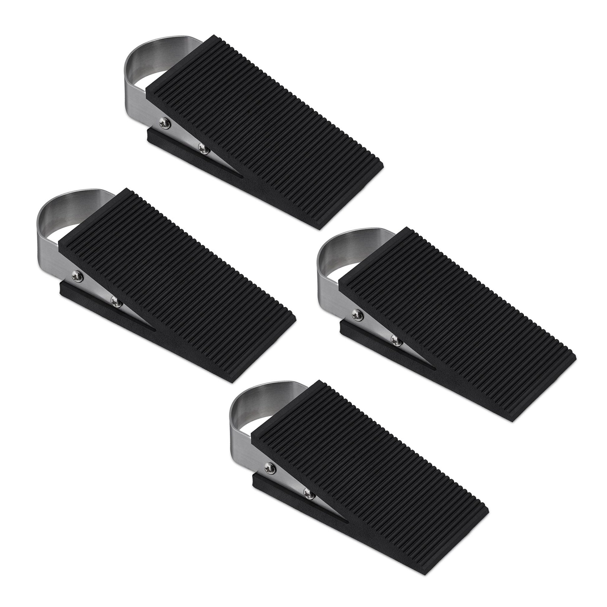 Gummi Türkeil 4er-Set Schwarz-Silber von Relaxdays