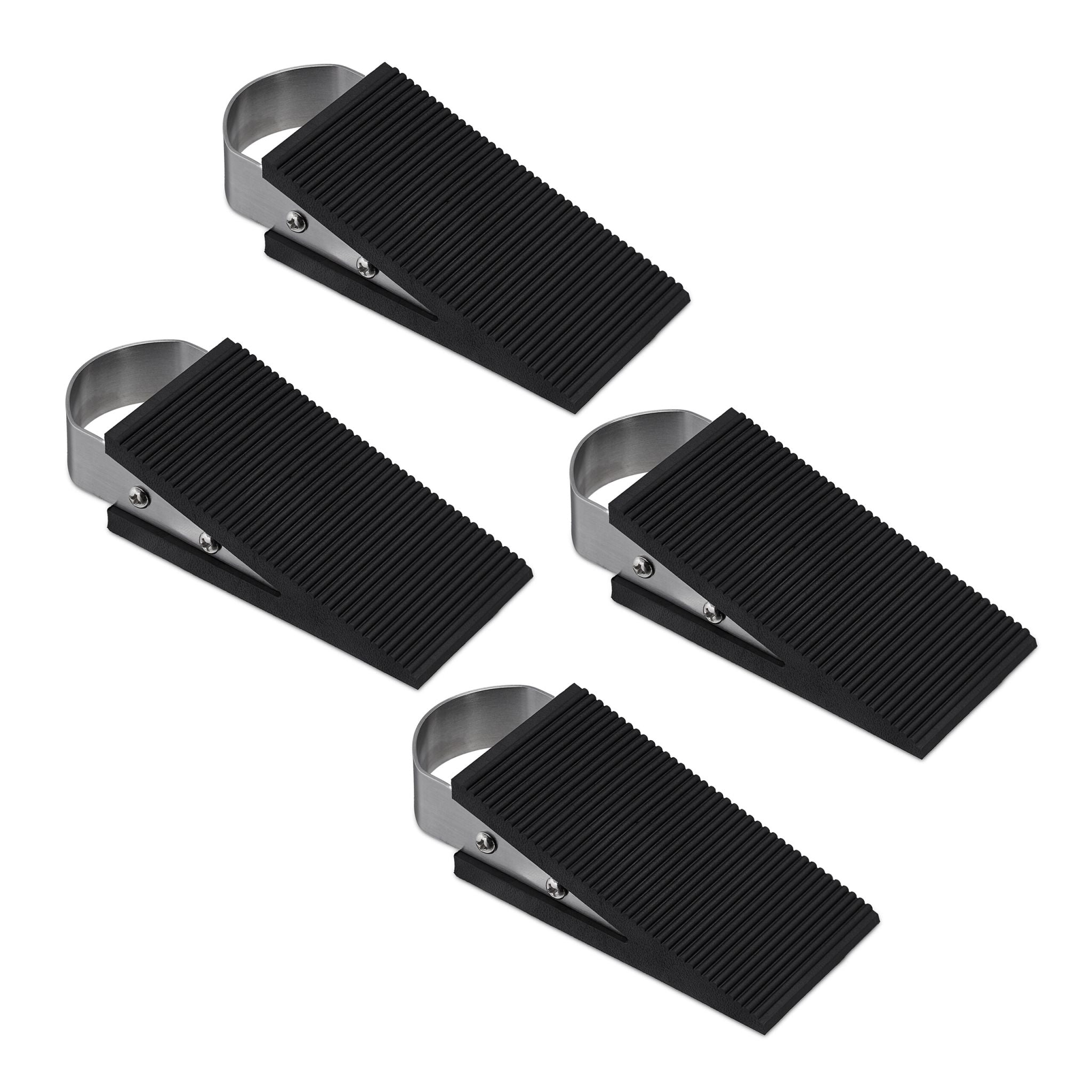 Gummi Türkeil 4er-Set Schwarz-Silber von Relaxdays