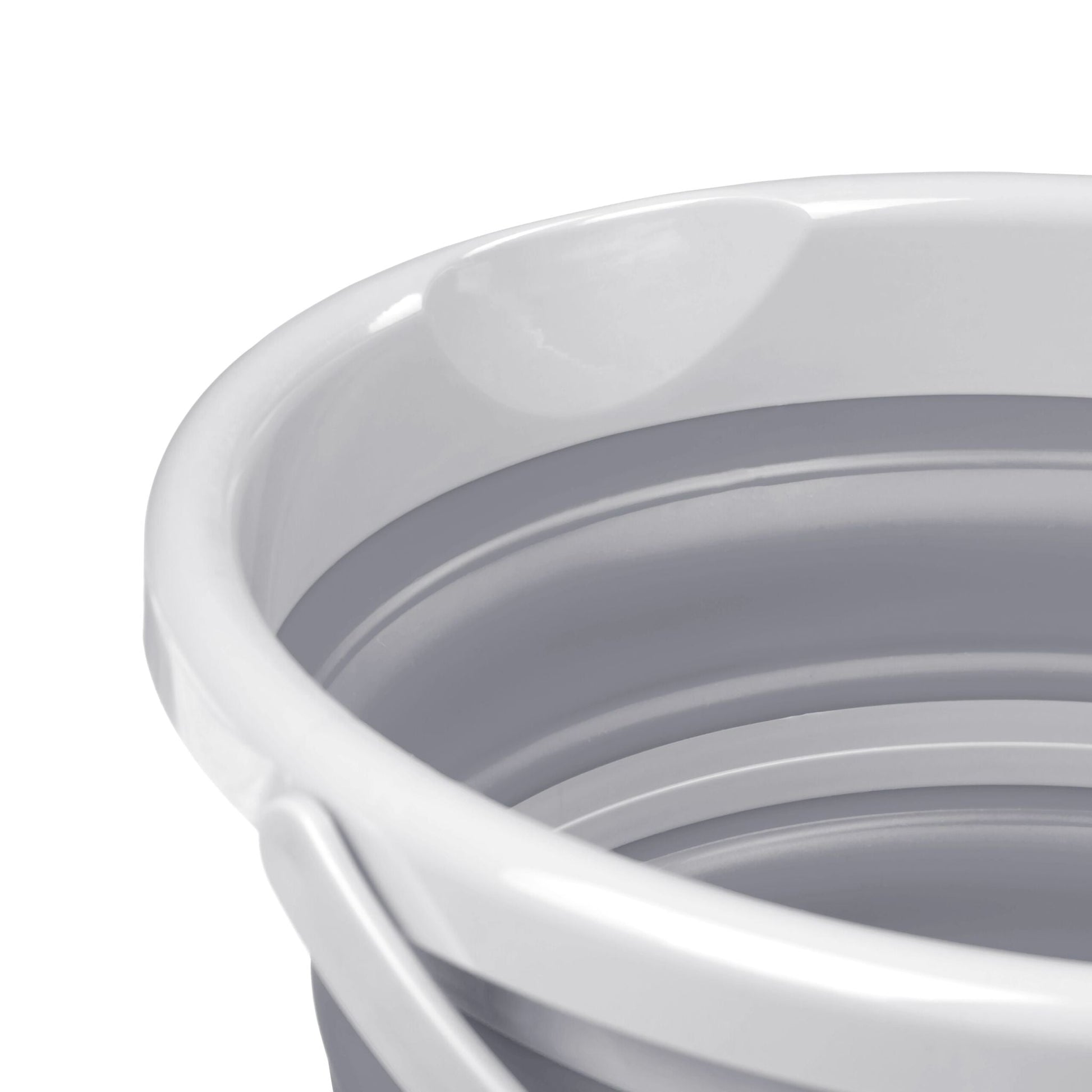 Eimer faltbar 10 Liter Weiss-Grau von Relaxdays