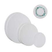 Leinwand rund 6er-Set Weiss von Relaxdays