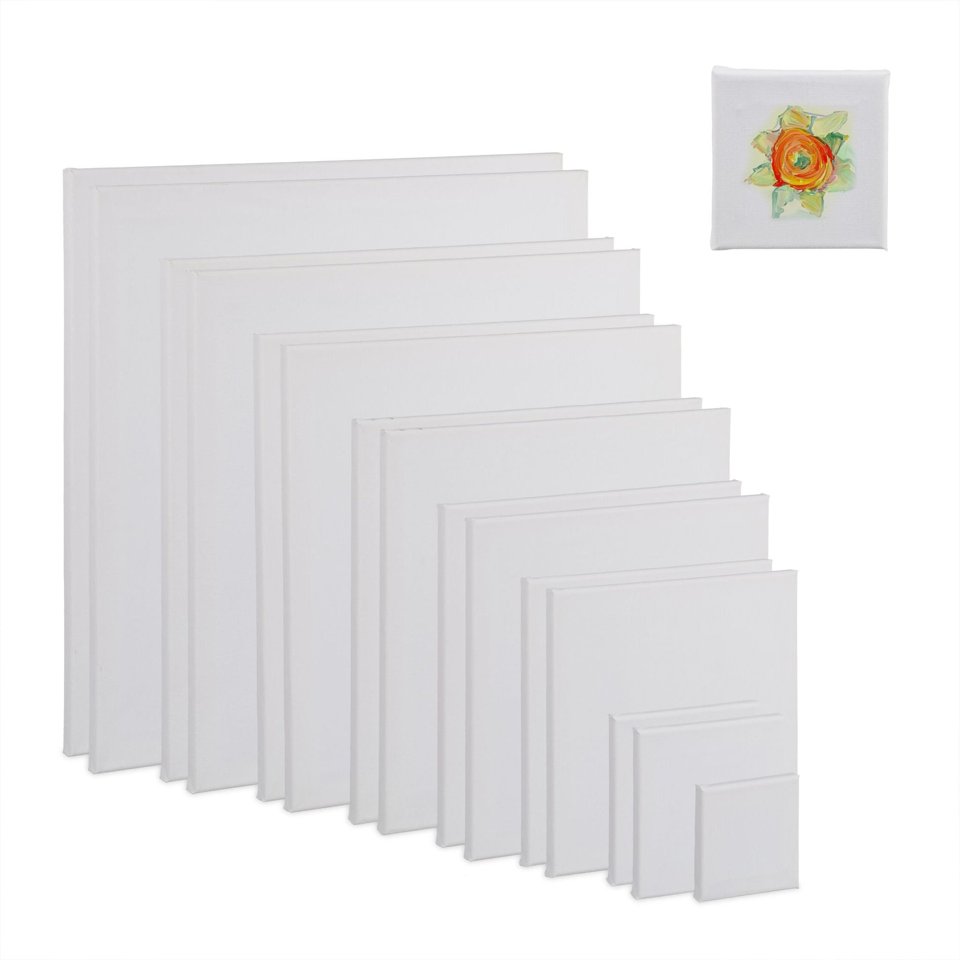 Leinwand quadratisch 16er-Set Weiss von Relaxdays
