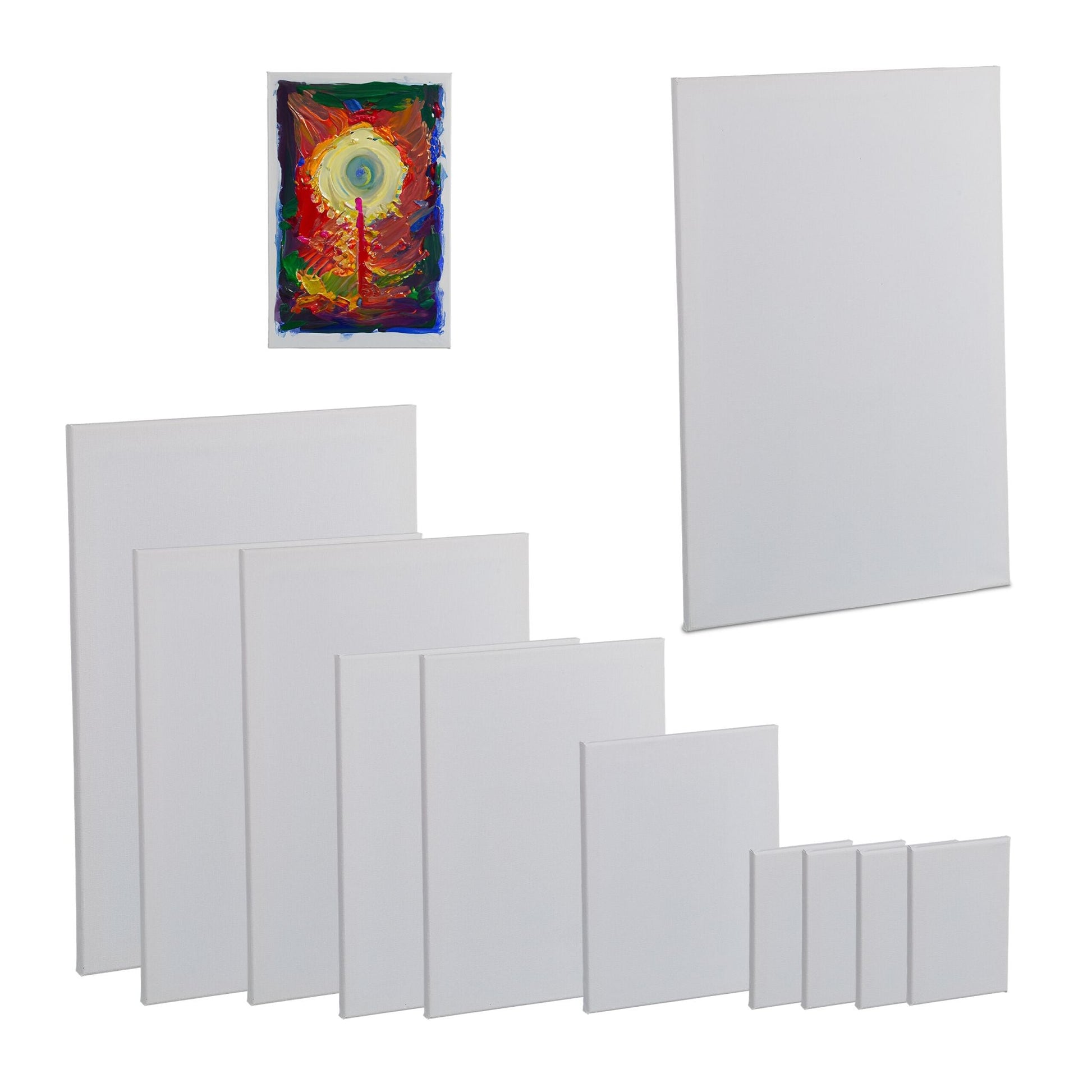 Leinwand 12er-Set Weiss von Relaxdays