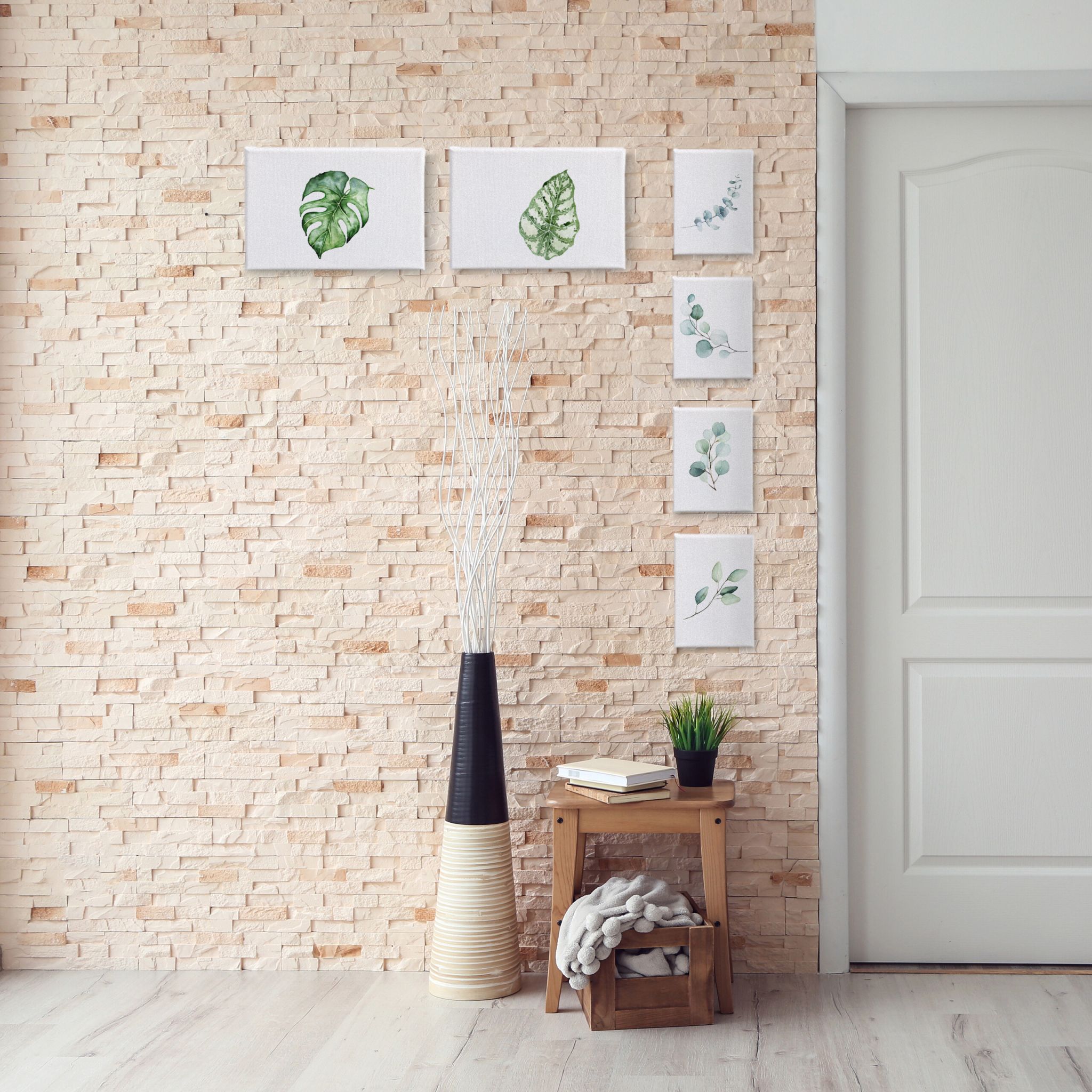 Leinwand 12er-Set Weiss von Relaxdays