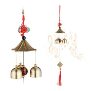 Windspiel Feng Shui 2er-Set Gold-Rot-Schwarz von Relaxdays