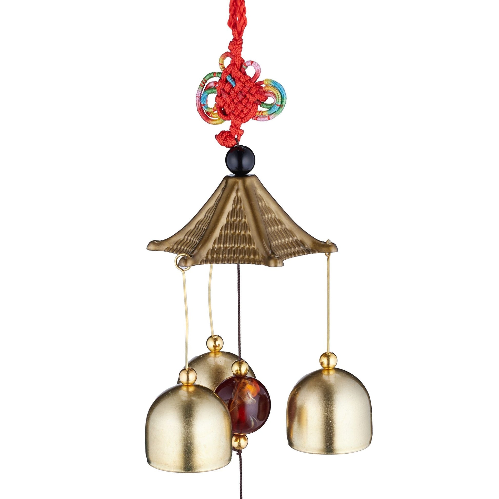 Windspiel Feng Shui 2er-Set Gold-Rot-Schwarz von Relaxdays