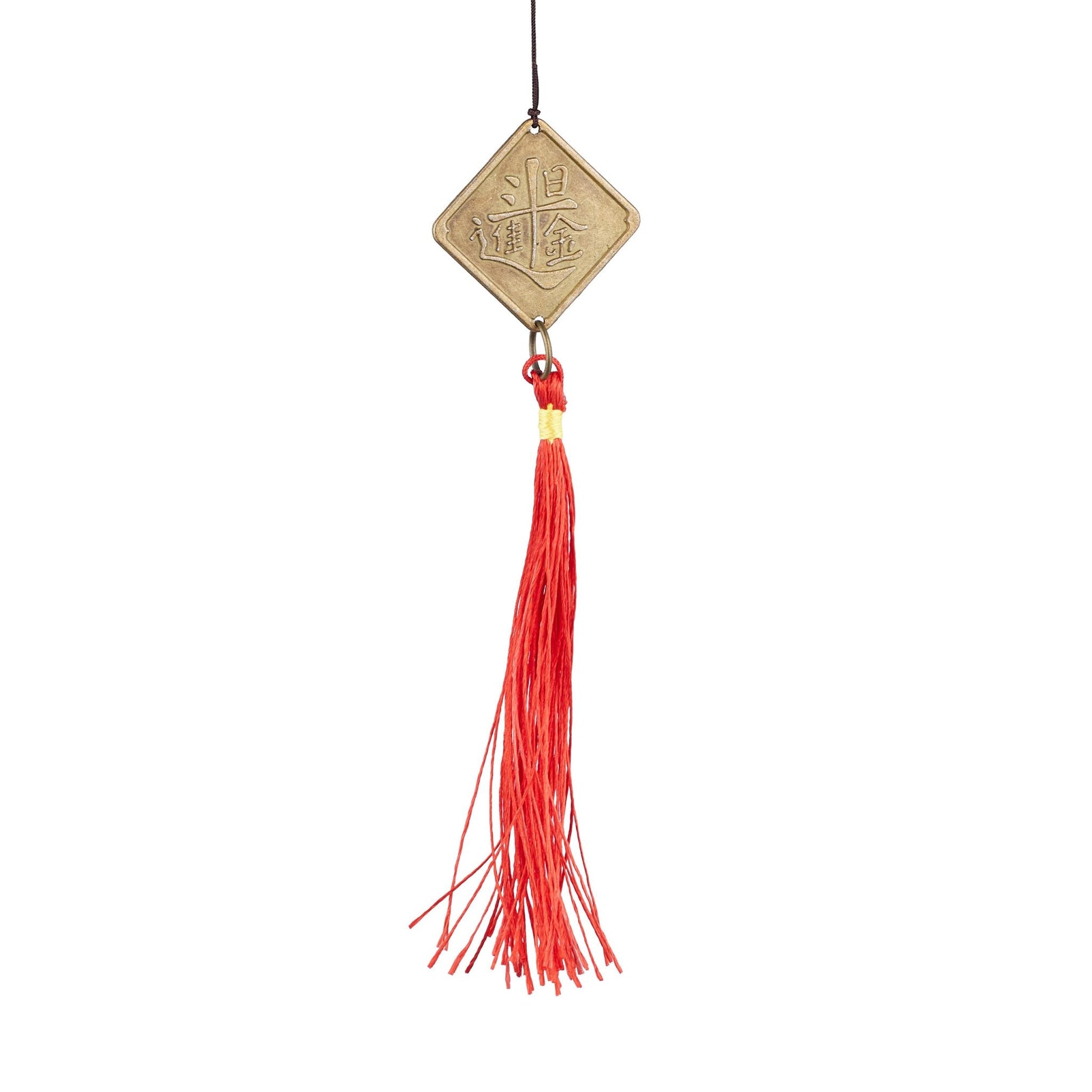 Windspiel Feng Shui 2er-Set Gold-Rot-Schwarz von Relaxdays