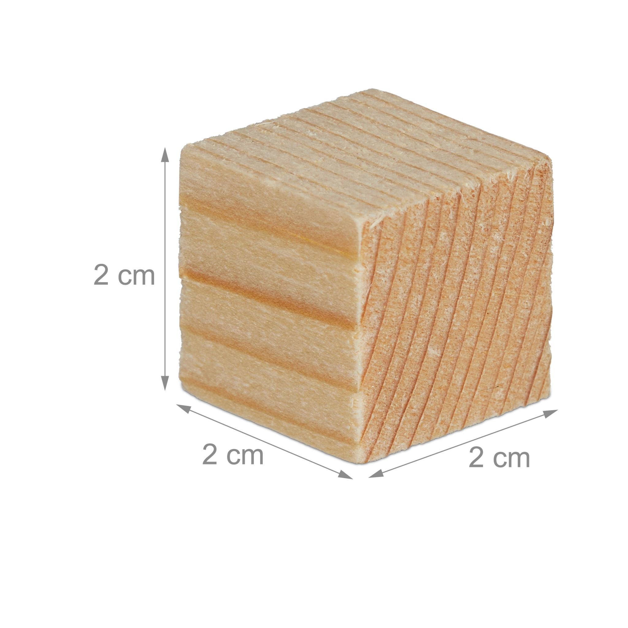 Holzwürfel 2cm 160er-Set Hellbraun von Relaxdays
