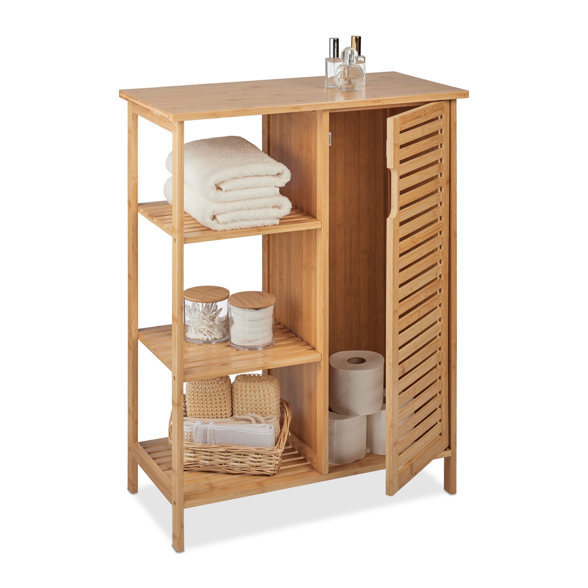 Badschrank Bambus Hellbraun von Relaxdays