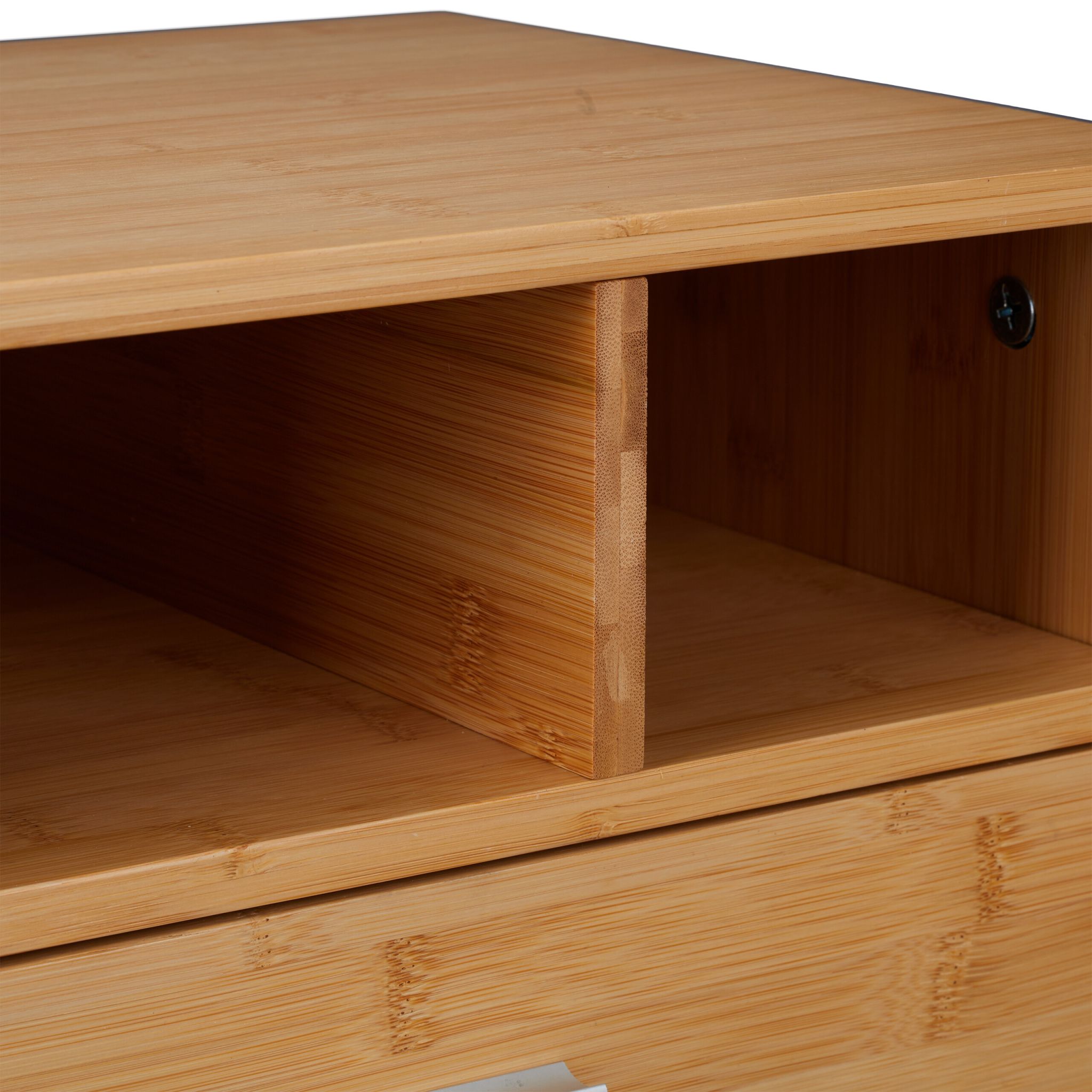 Schreibtisch Organizer mit Schublade Hellbraun-Silber von Relaxdays