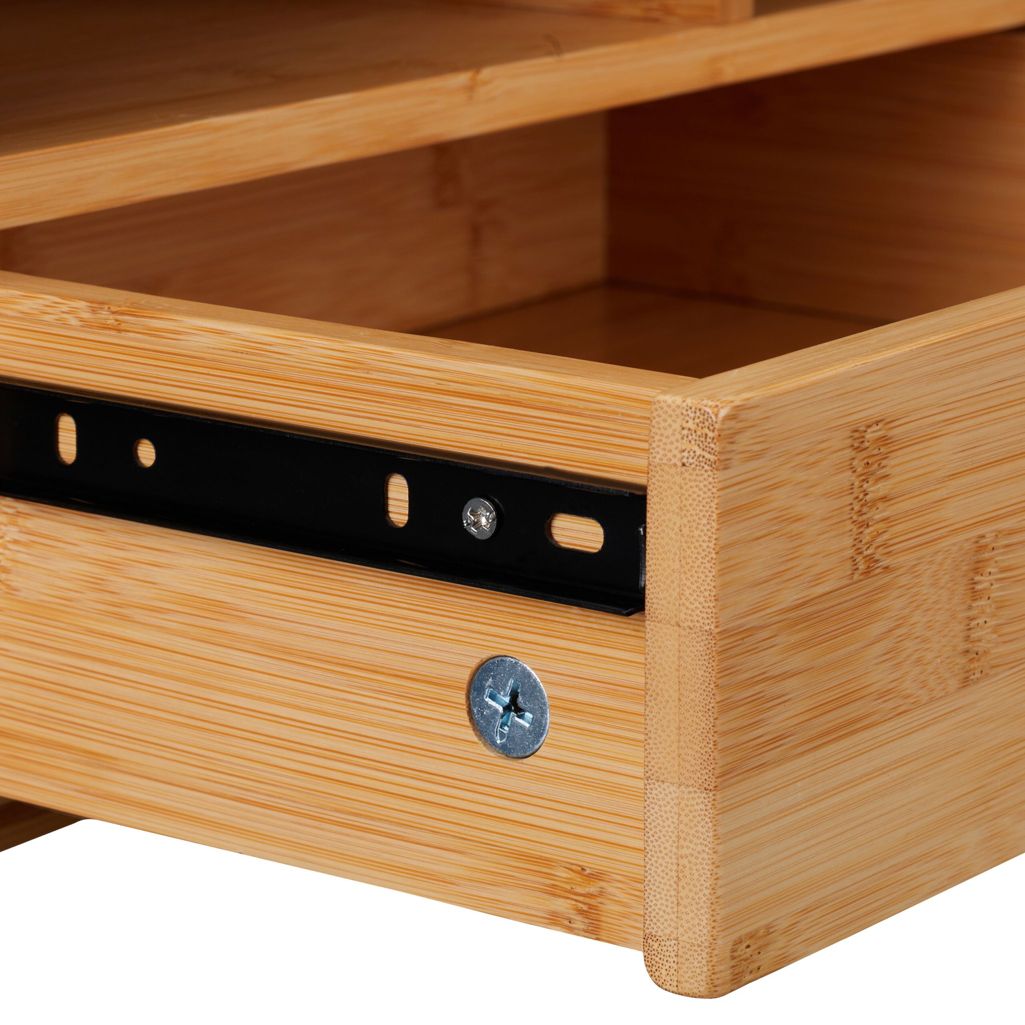 Schreibtisch Organizer mit Schublade Hellbraun-Silber von Relaxdays