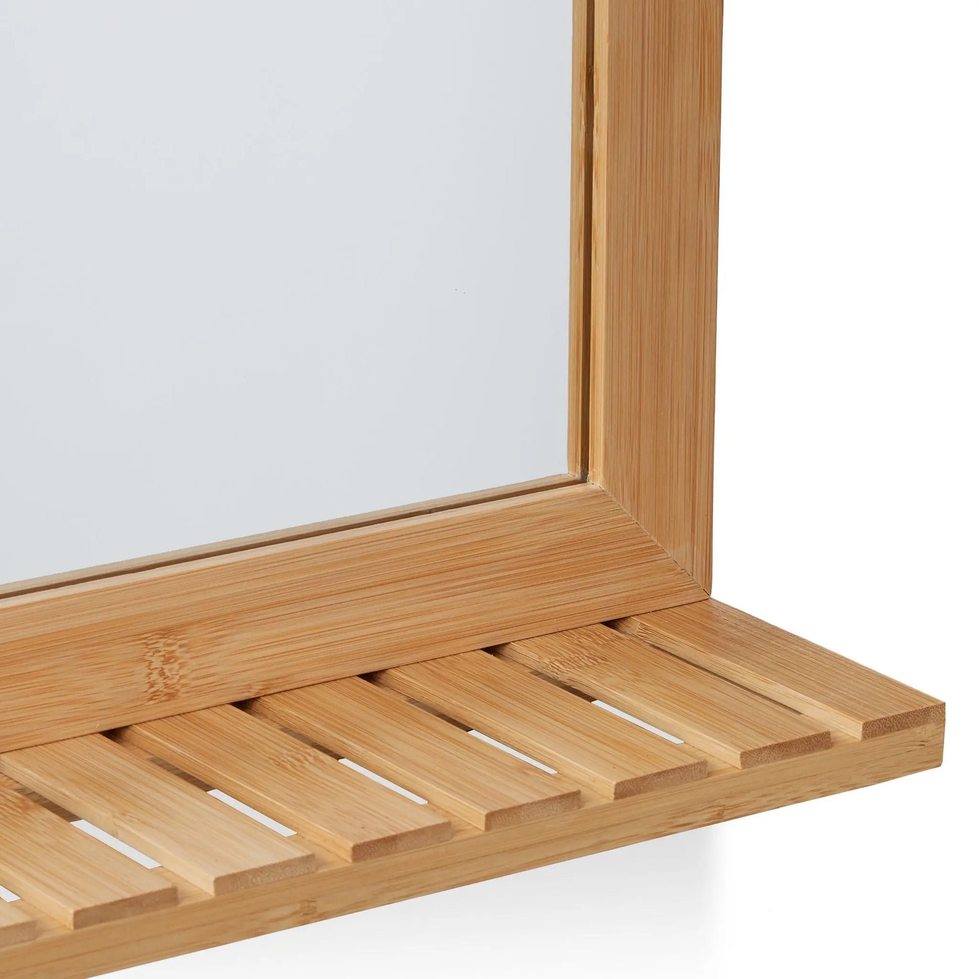 Bambus Wandspiegel mit Ablage Hellbraun von Relaxdays