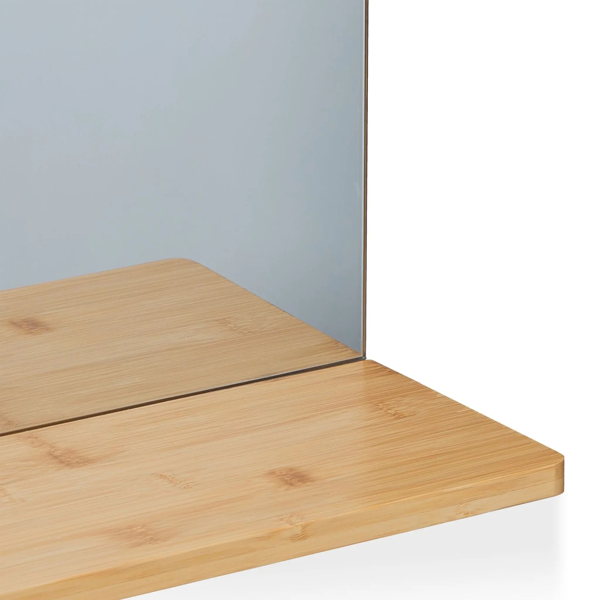 Wandspiegel Bambus mit Ablage Hellbraun von Relaxdays