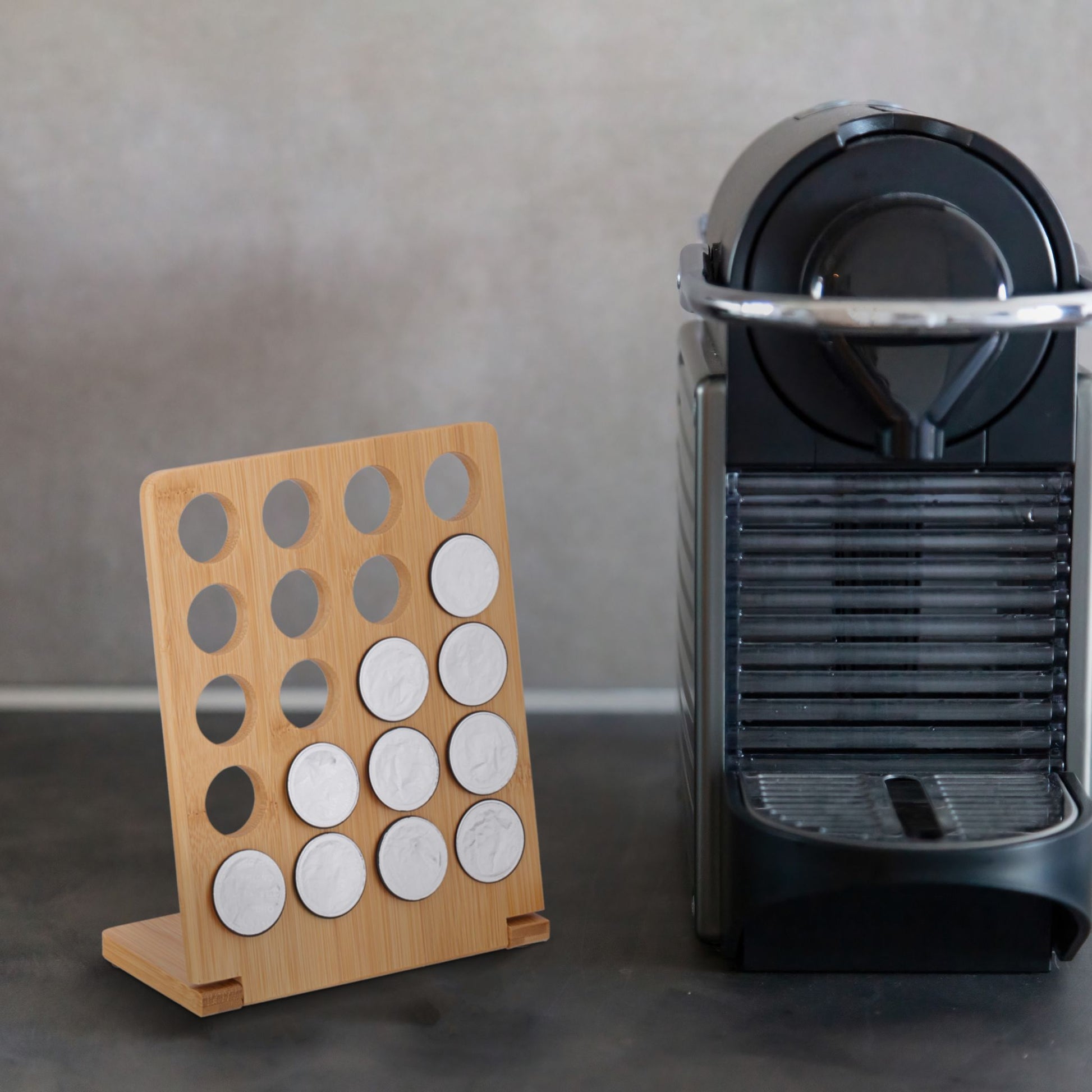 Nespresso Kapselhalter für 20 Kapseln Hellbraun von Relaxdays