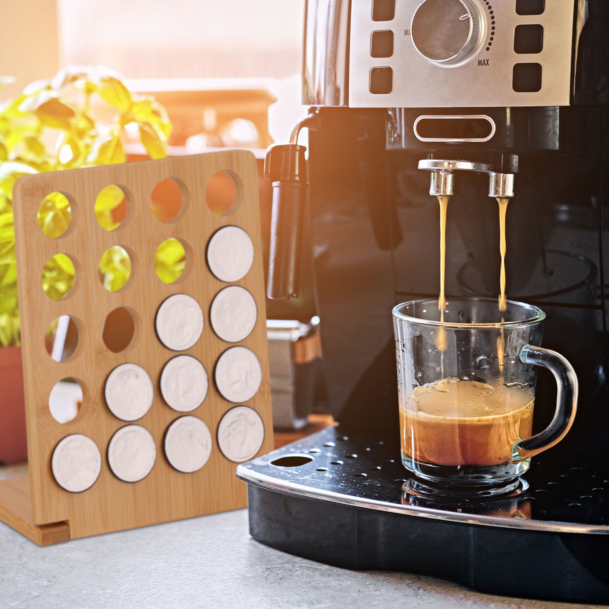 Nespresso Kapselhalter für 20 Kapseln Hellbraun von Relaxdays