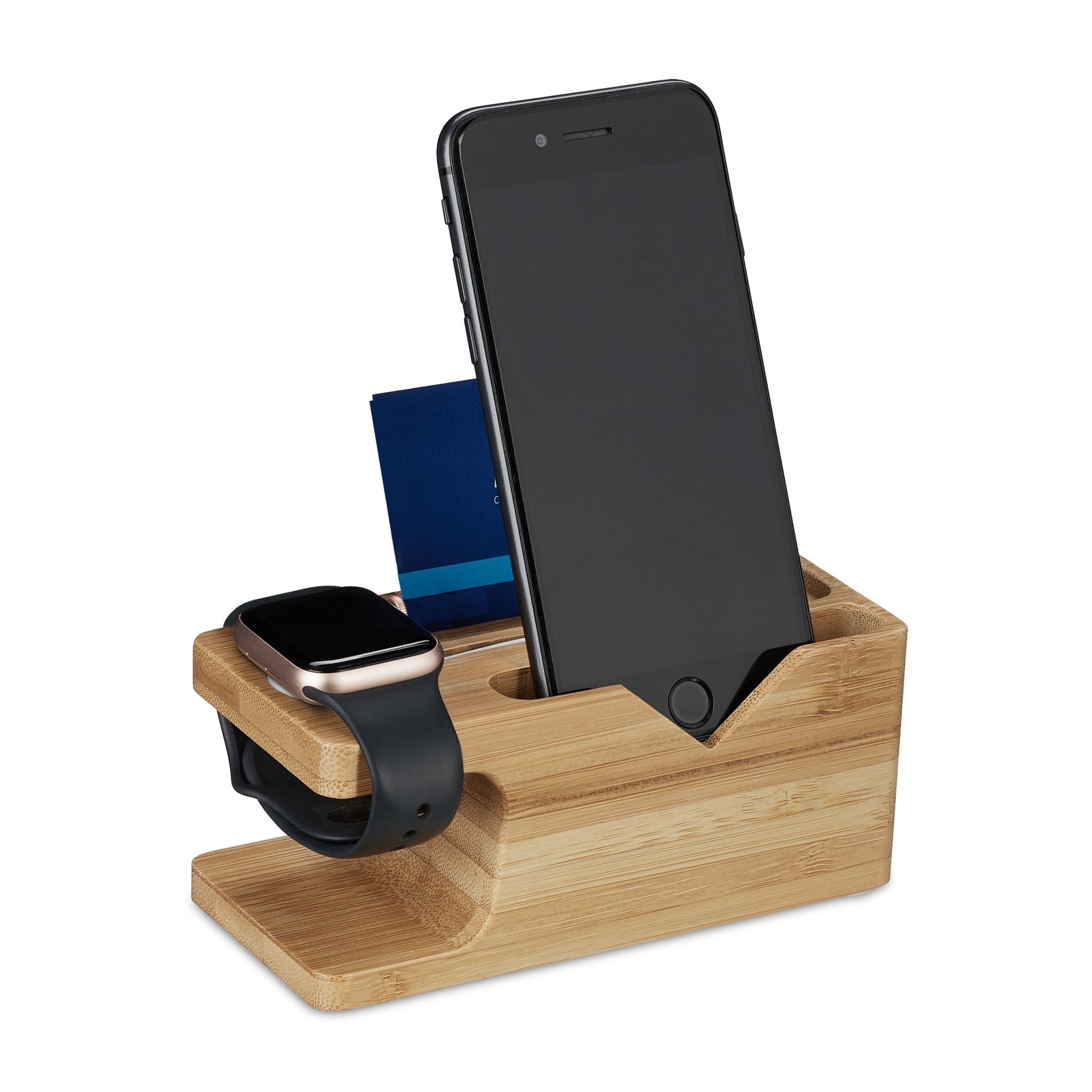 Ladestation Smartphone und Smartwatch Hellbraun von Relaxdays