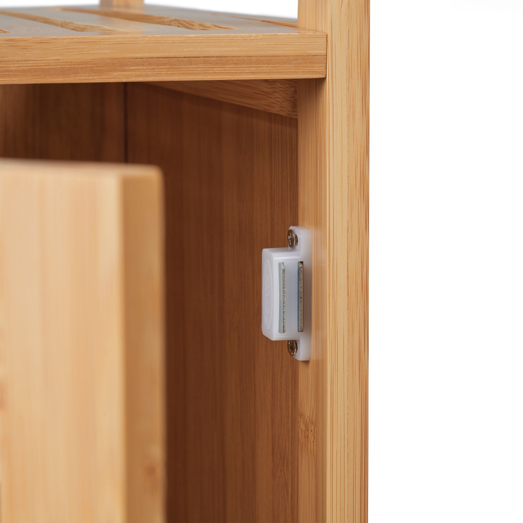Schmaler Badschrank Bambus Hellbraun von Relaxdays